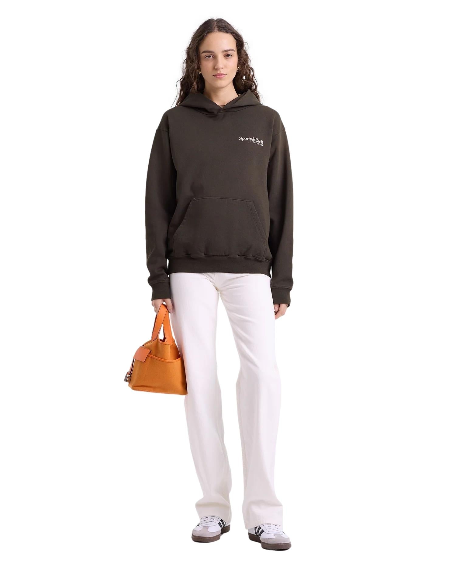 Sporty & Rich HWCNY Hoodie Hettegenser Vasket Sort - modostore.no