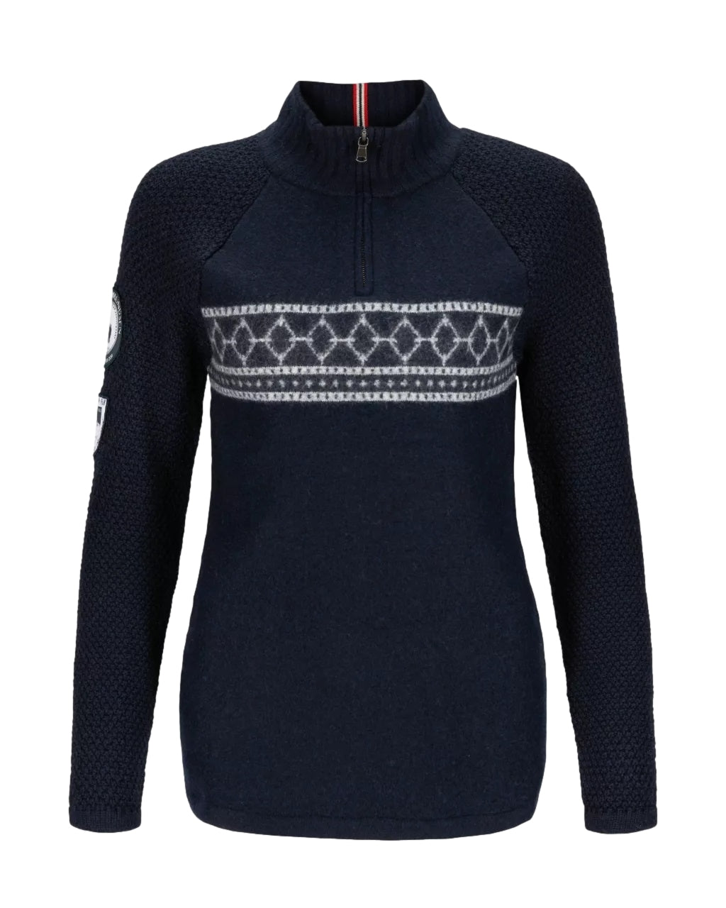 Amundsen Boiled Ski Sweater Womens Genser Blå Mønster