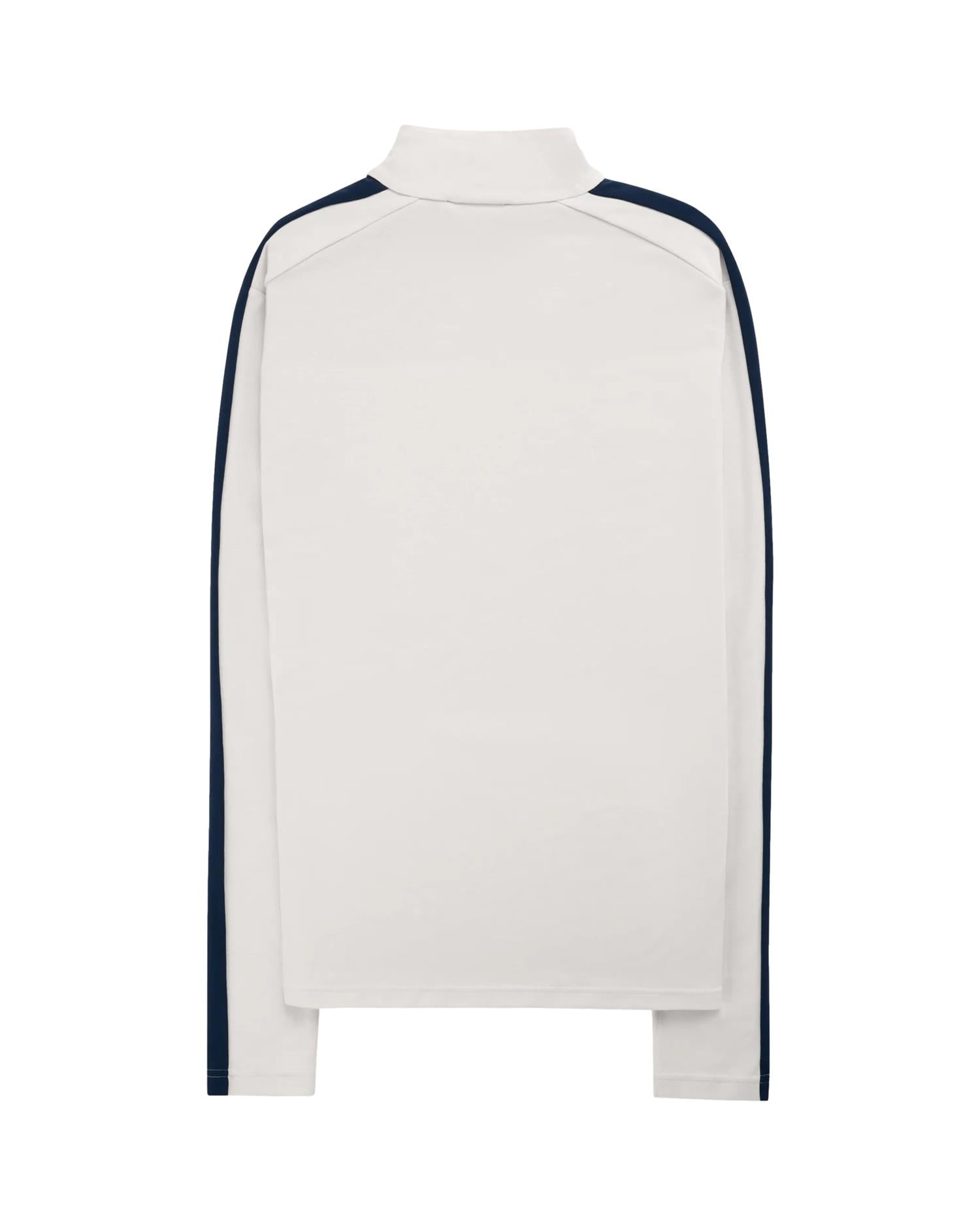 Amundsen 5Mila Half Zip Mens Stripe Genser Hvit Og Mørkeblå