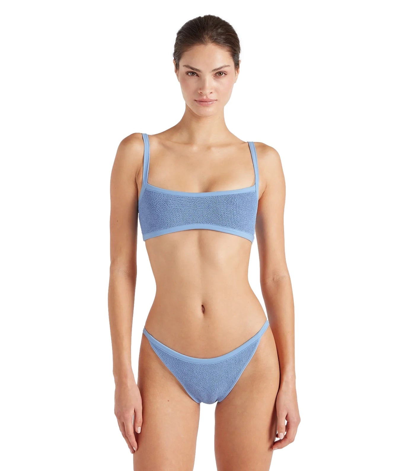 Hunza G Tyler Bikini Tonal Crinkle Bikini Lyseblå