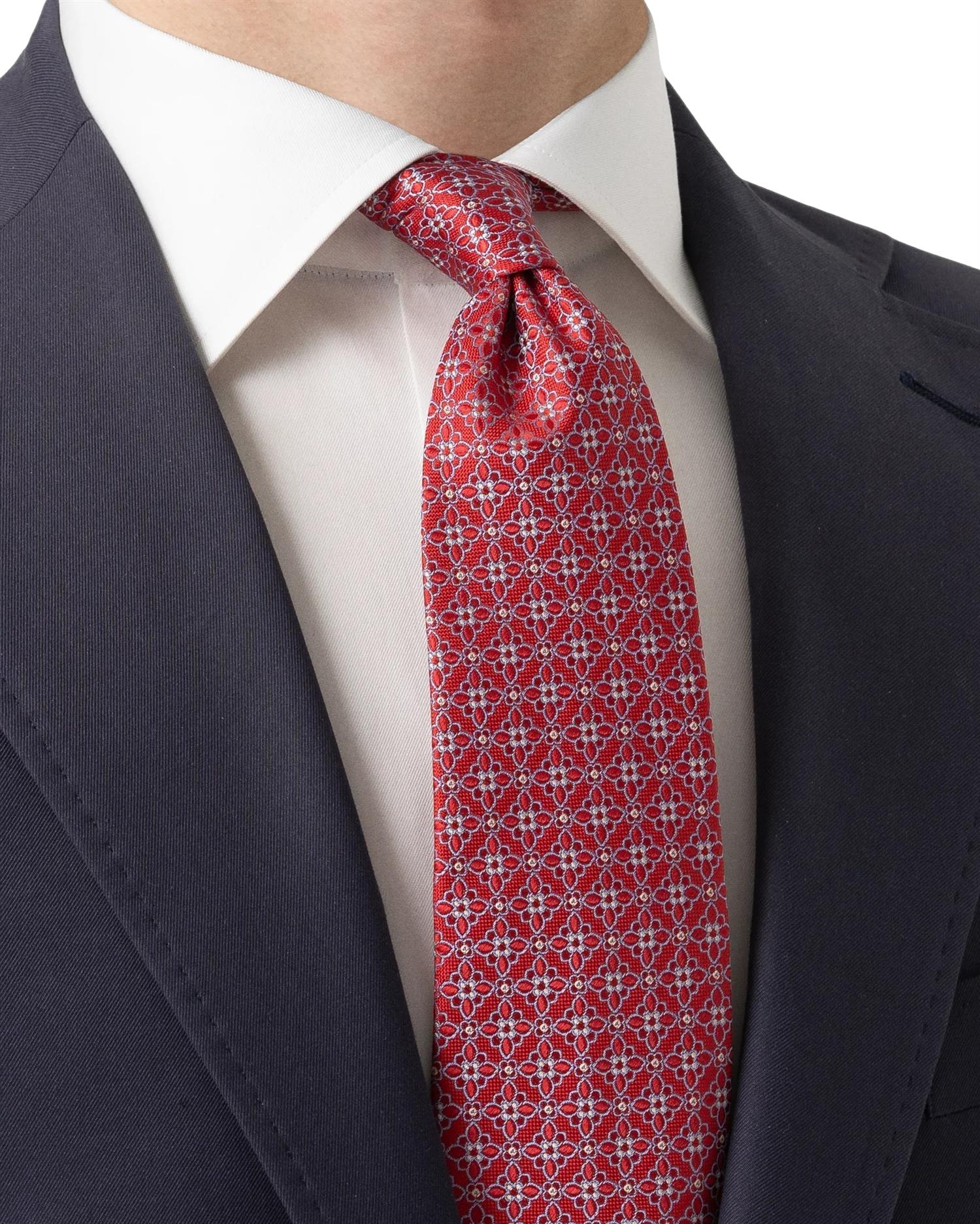 Eton Tie Slips Rødt Mønster - modostore.no