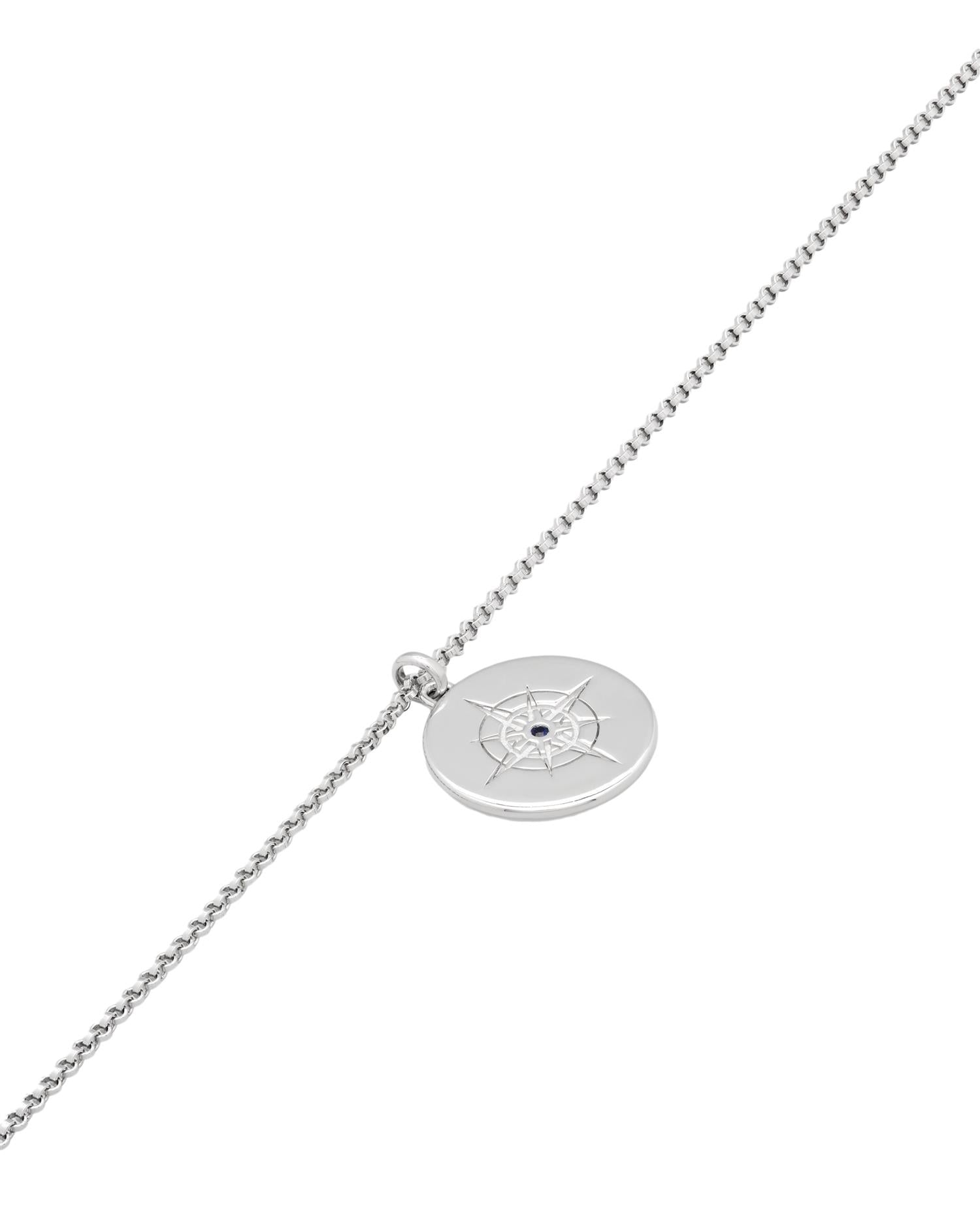Tom Wood Compass Pendant Blue Sapphire Modo Exclusive Smykke Sølv