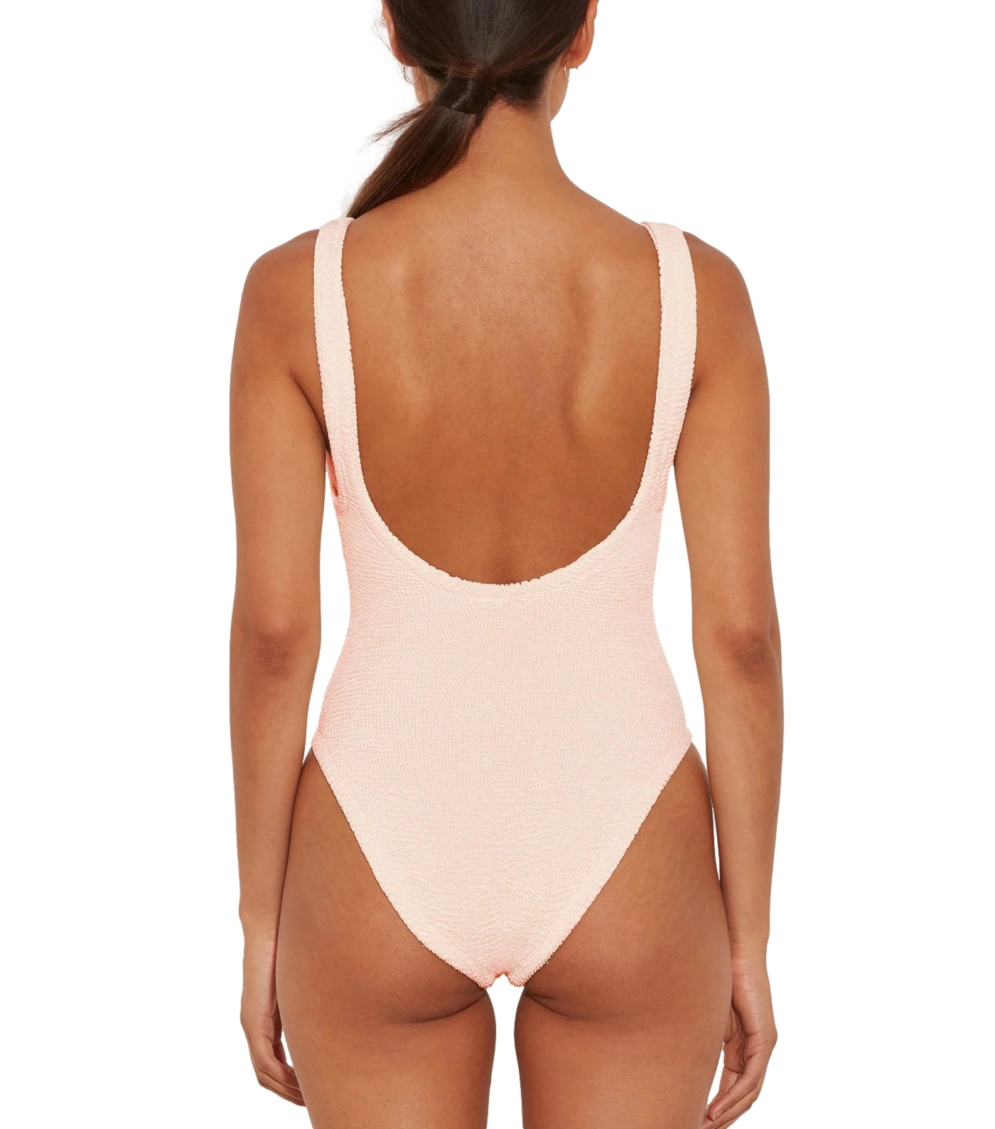 Hunza G Domino Swim Crinkle Badedrakt Off-White - modostore.no