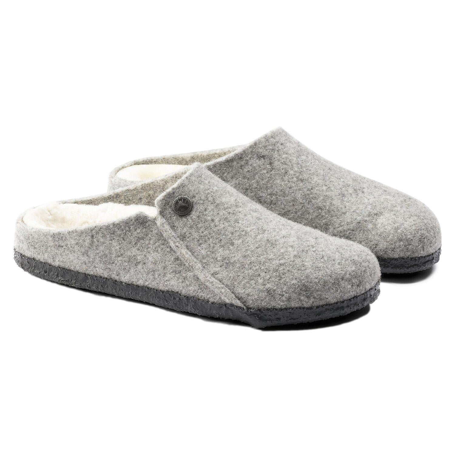 Birkenstock Zermatt Rivet Wool Felt Narrow Sko Lysegrå - modostore.no