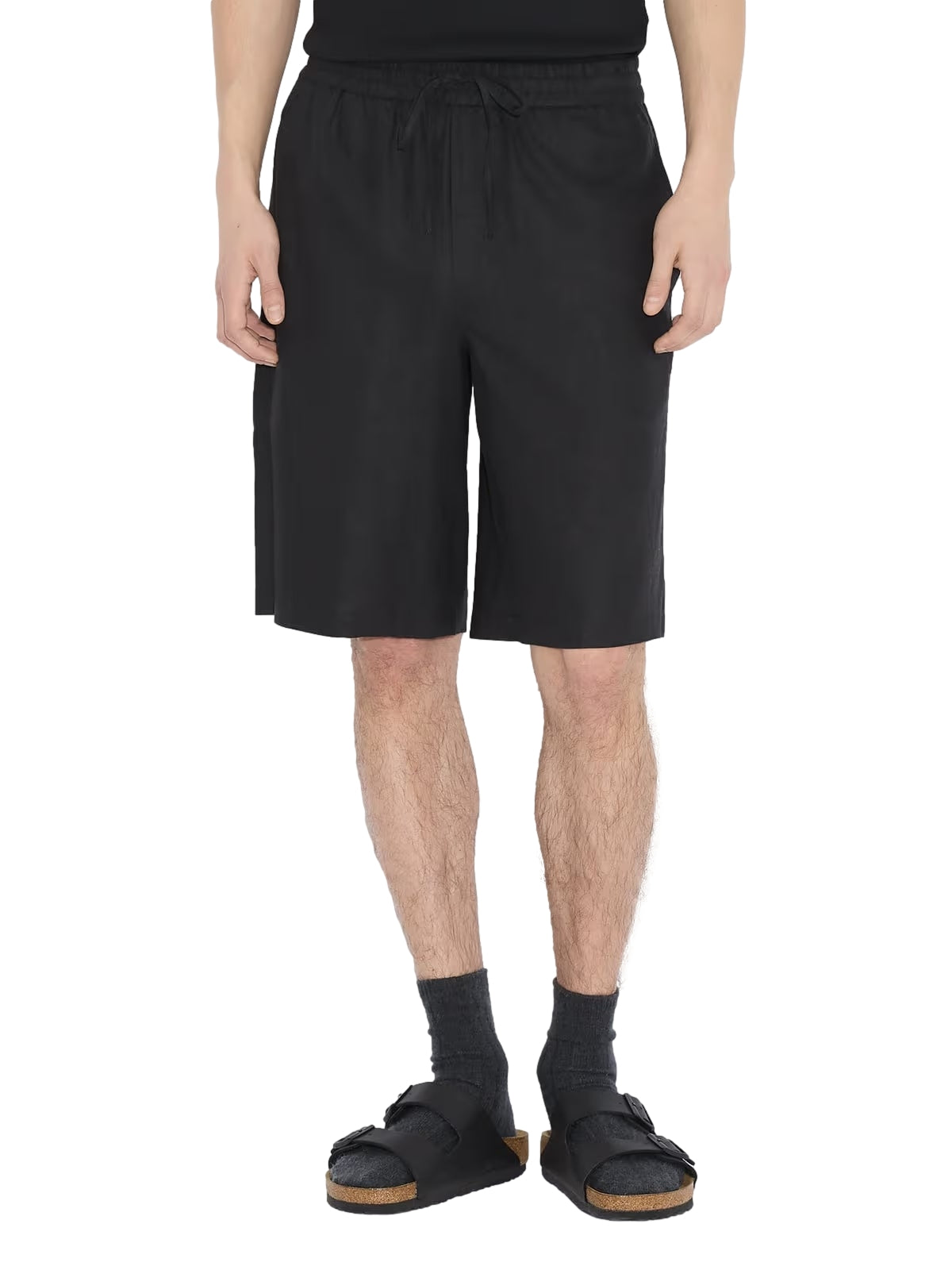 Holzweiler Lian Linen Shorts Shorts Sort - modostore.no