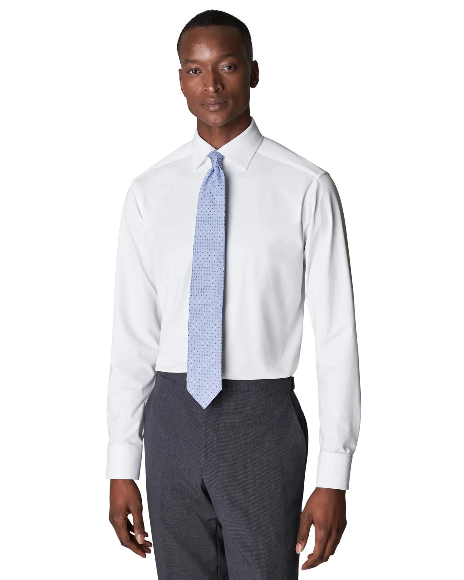 Eton White Four-Way Stretch Shirt Skjorte Hvit - modostore.no