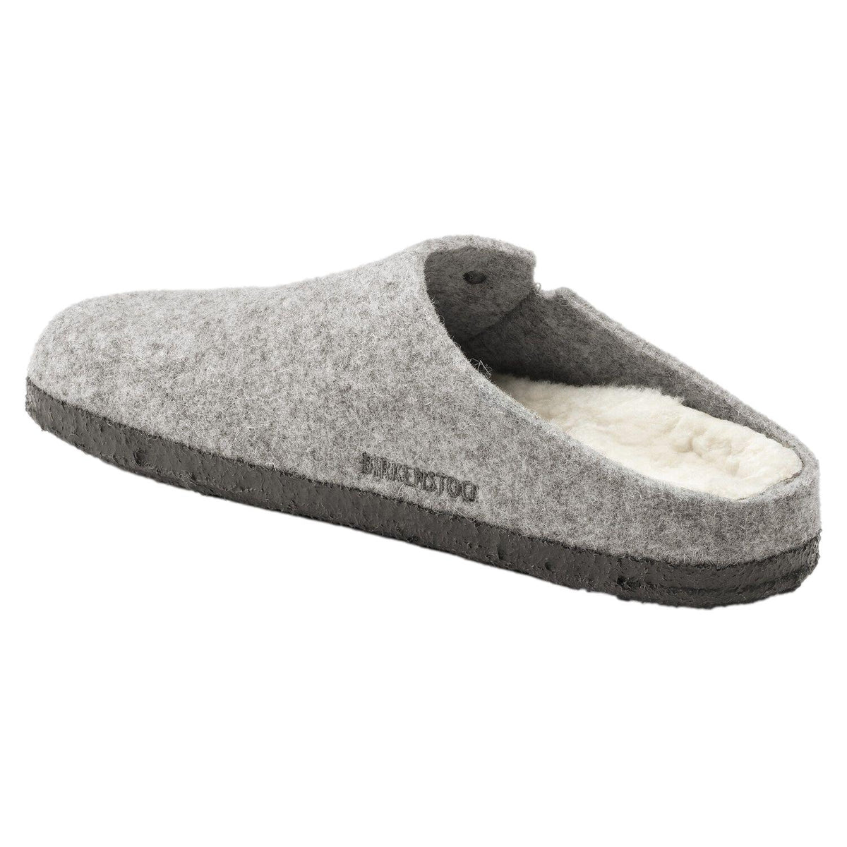 Birkenstock Zermatt rivet ullfilt smal sko i lysegrå med skinndetaljer og komfortabel såle, laget for komfort og stil