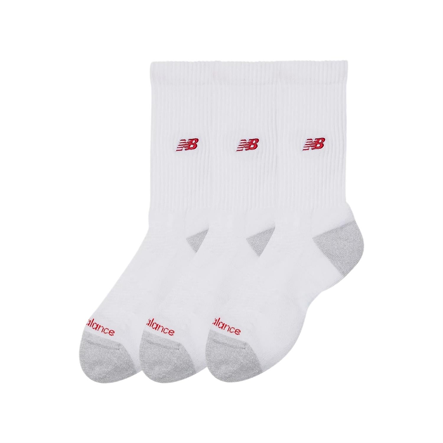 New Balance Active Premium Crew 3 Pack Sokker Hvit - modostore.no