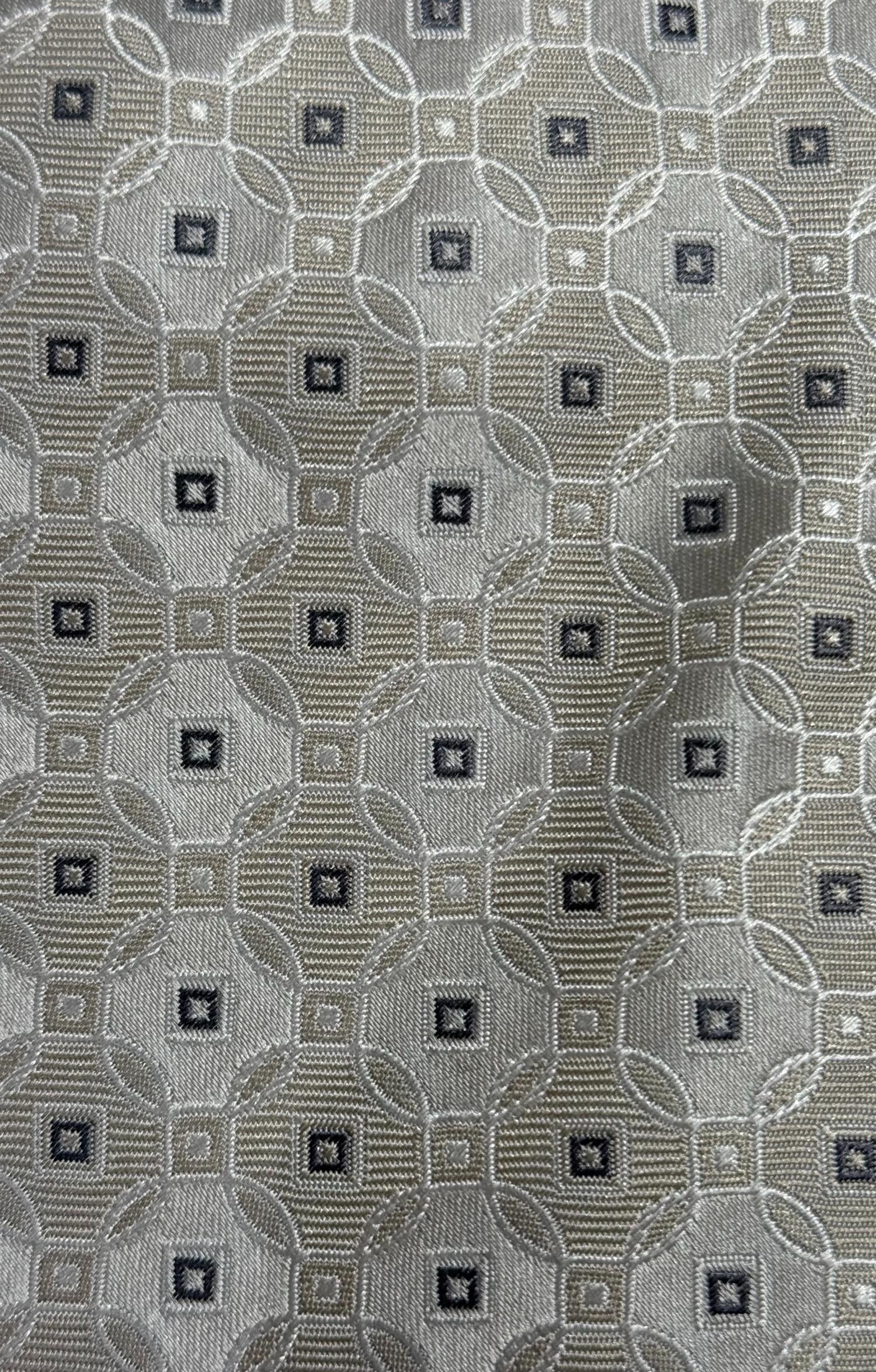 Eton Medallion Woven Silk Tie Slips Lys Beige - modostore.no