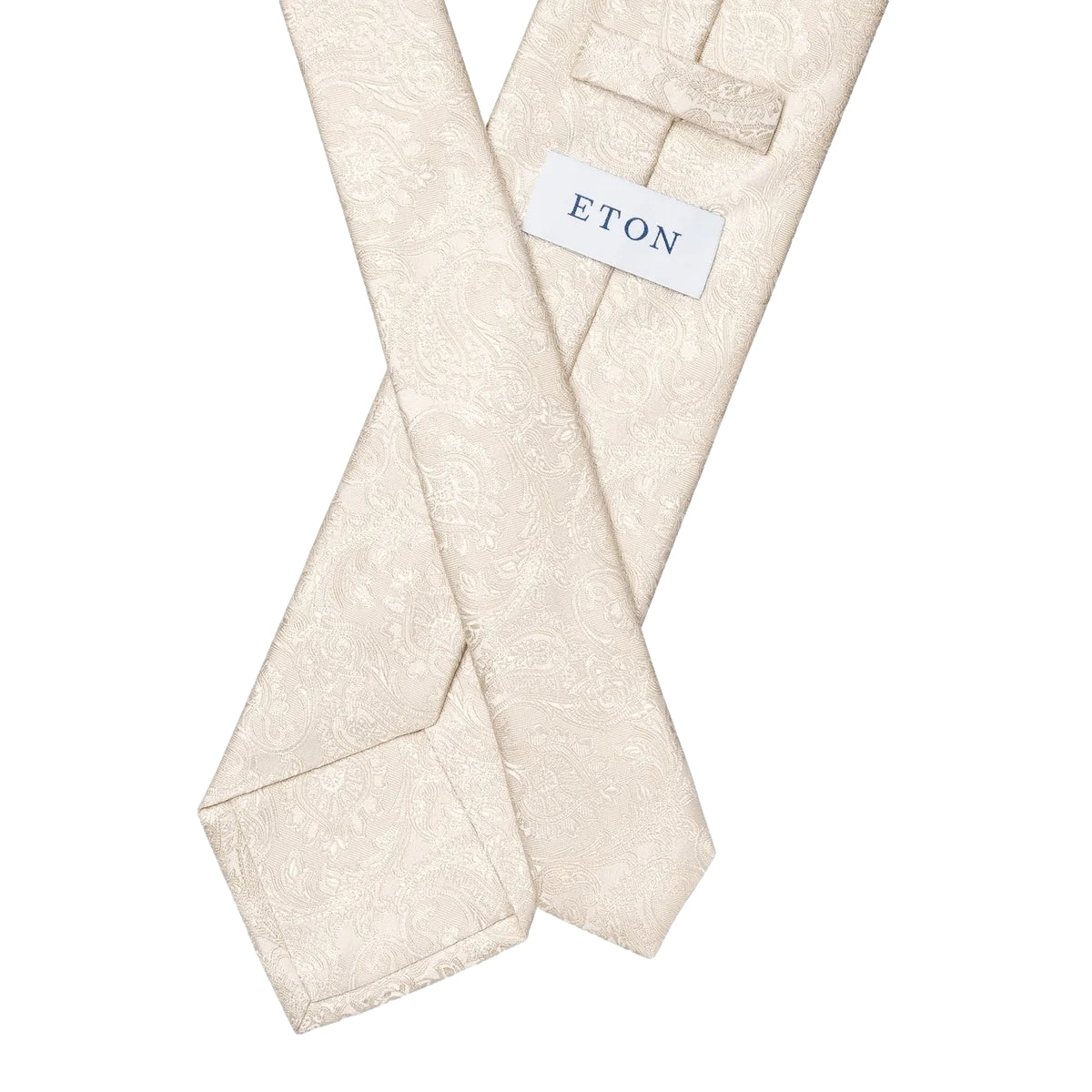 Eton Paisley bryllup woven silk slips i beige, elegant slips av silke med paisley-mønster for bryllupsantrekk.