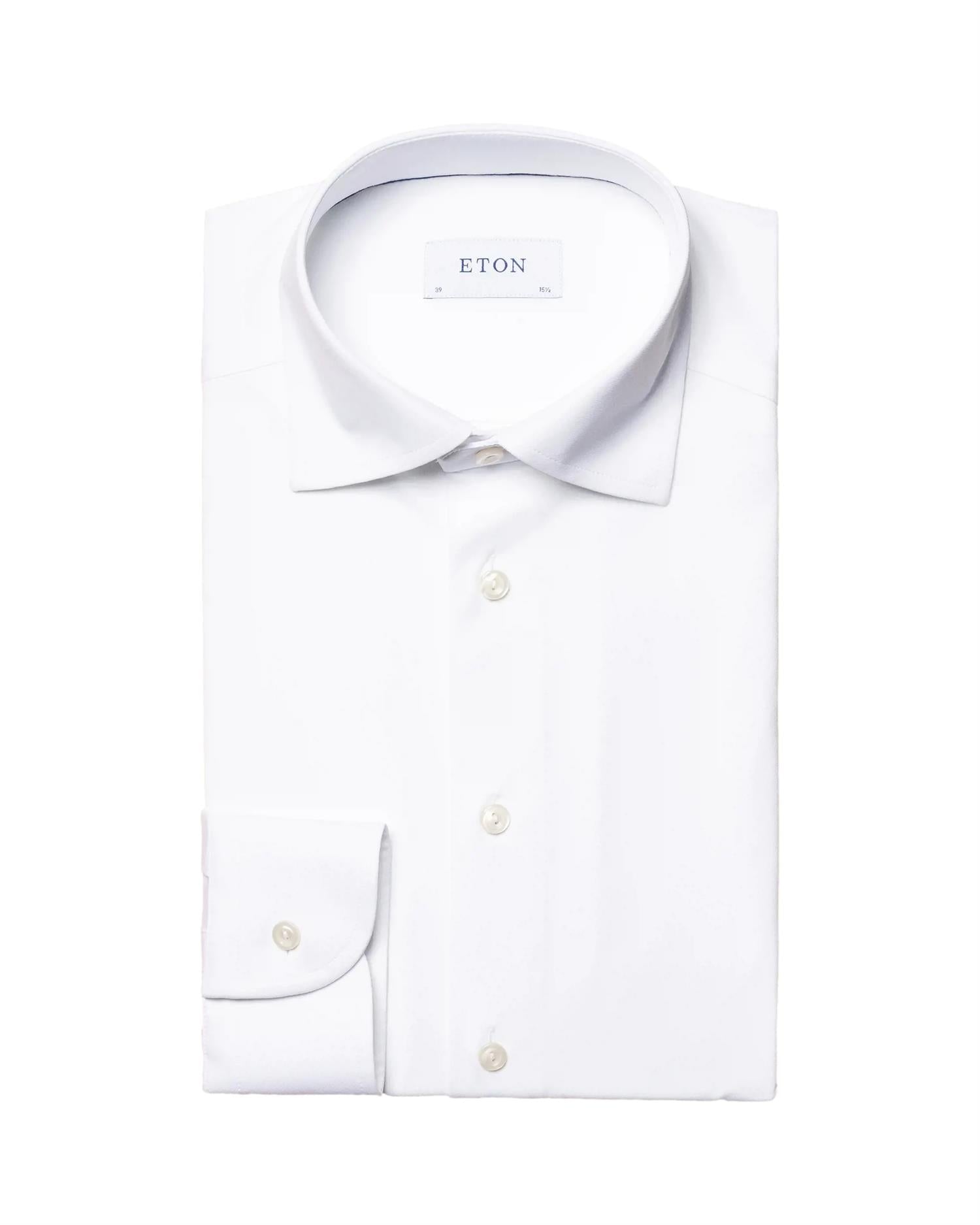 Eton White Four-Way Stretch Shirt Skjorte Hvit - modostore.no