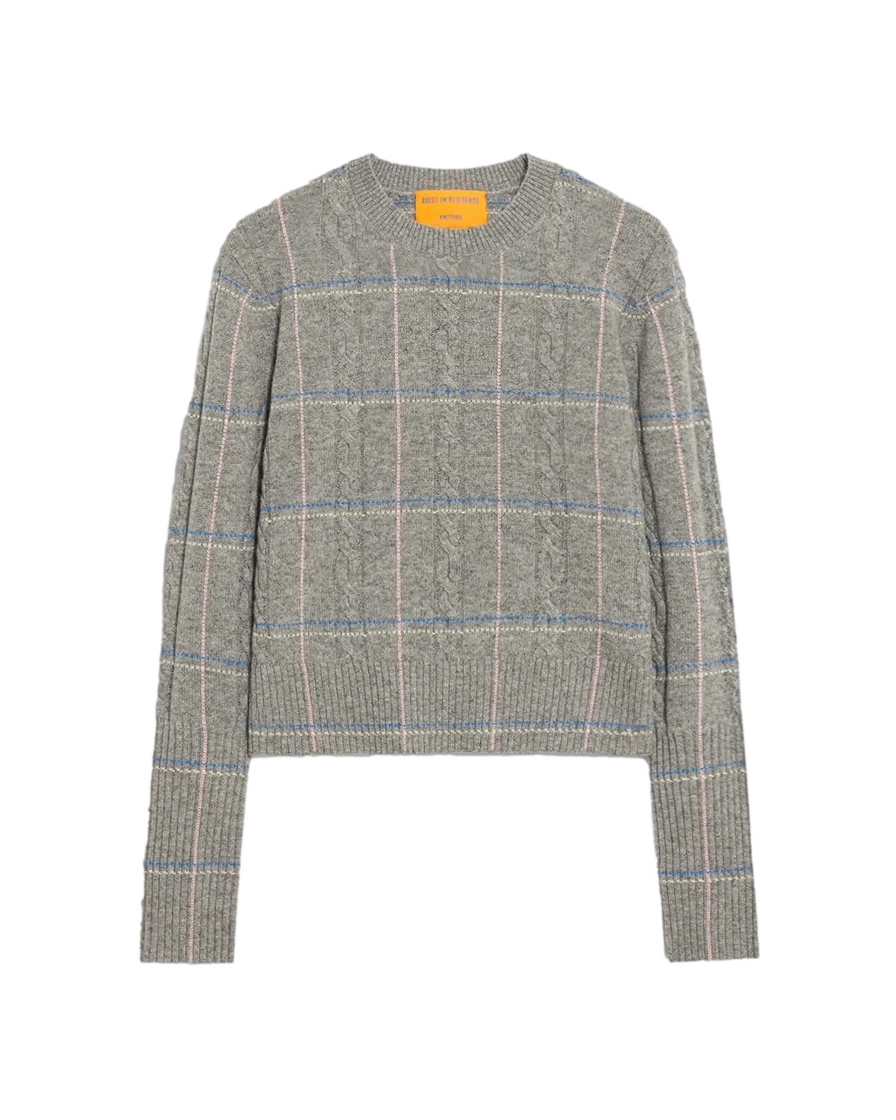 Guest In Residence Shrunken Check Crew Genser Grå Mønster