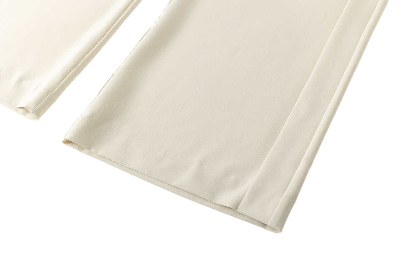 Viktoria Chan Esha Wide Leg Trousers Bukse Beige - modostore.no