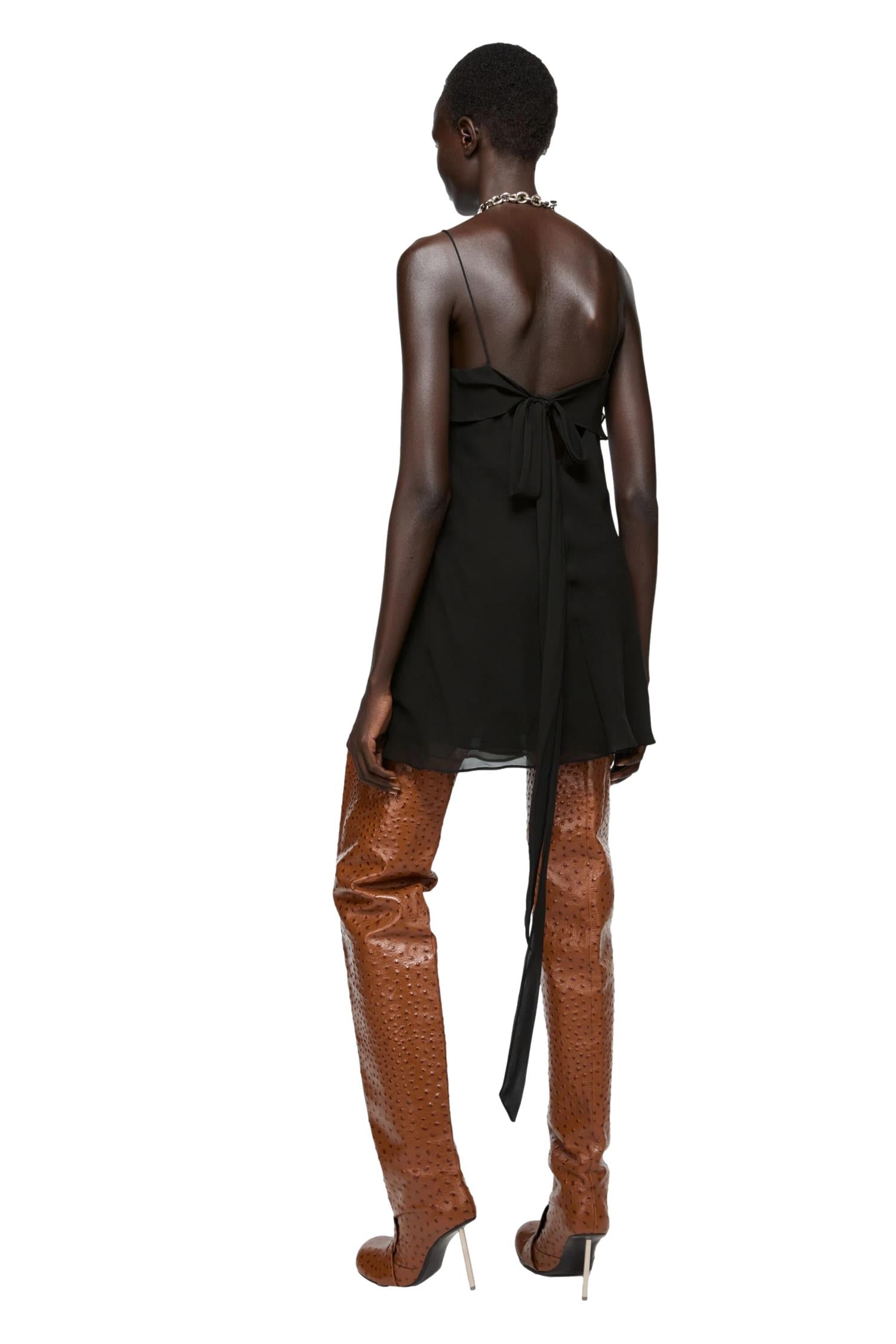 Acne Silk Dress Kjole Sort - modostore.no