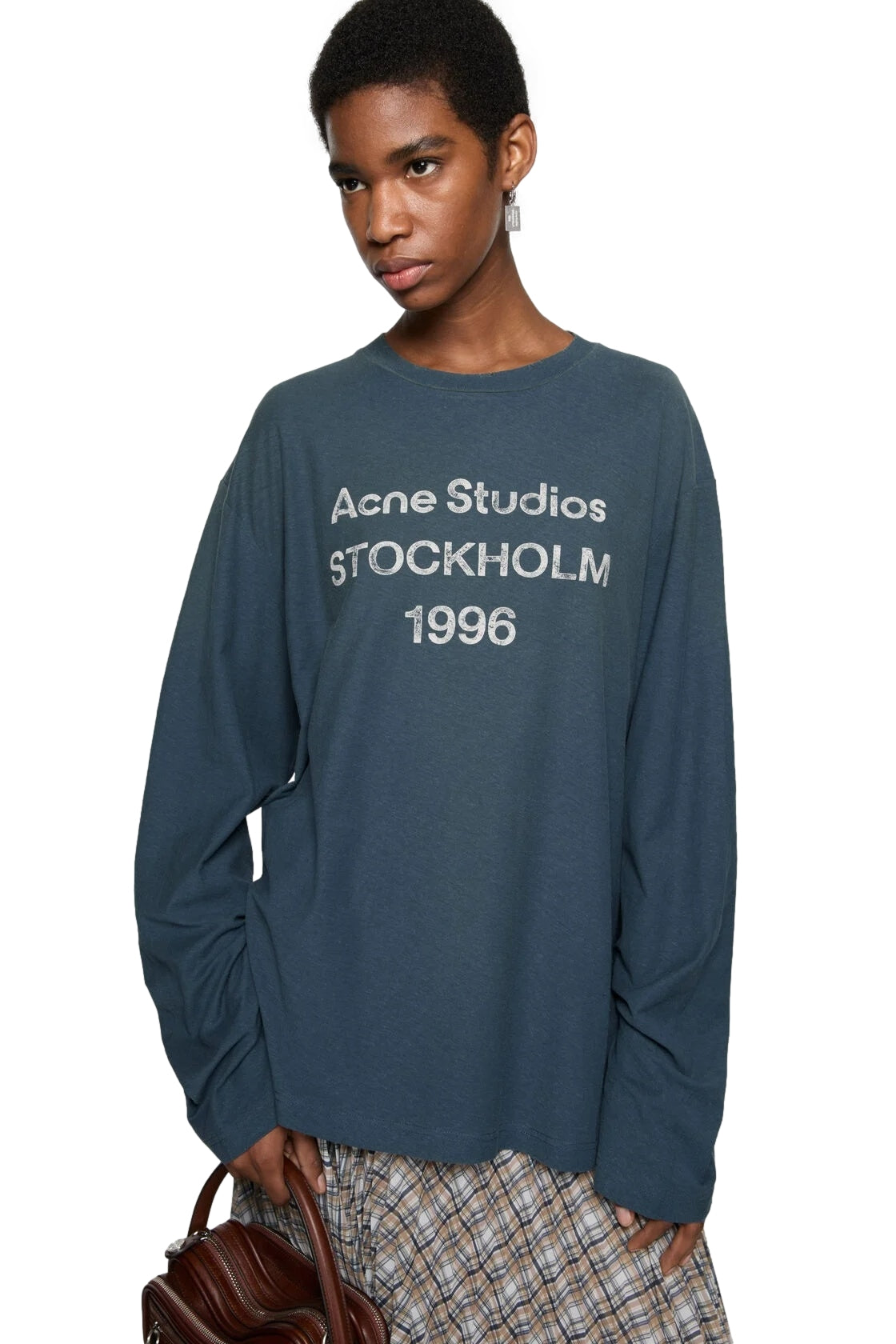 Acne Logo T-shirt LS - Relaxed fit Longsleeve Mørkeblå