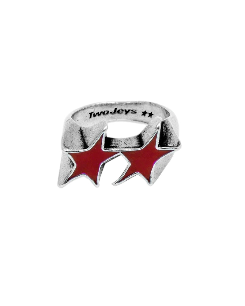 TwoJeys Icon Red Enameled Single Ring Ring Sølv Og Rød - modostore.no