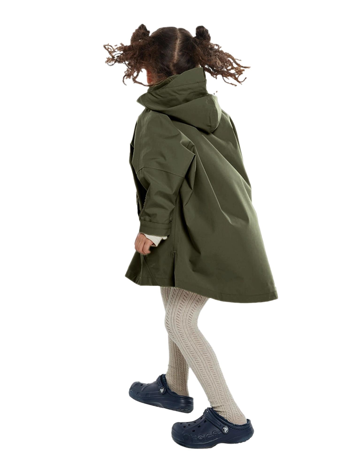 Blæst Aalesund Mini Poncho Grape Leaf Jakke Oliven - modostore.no