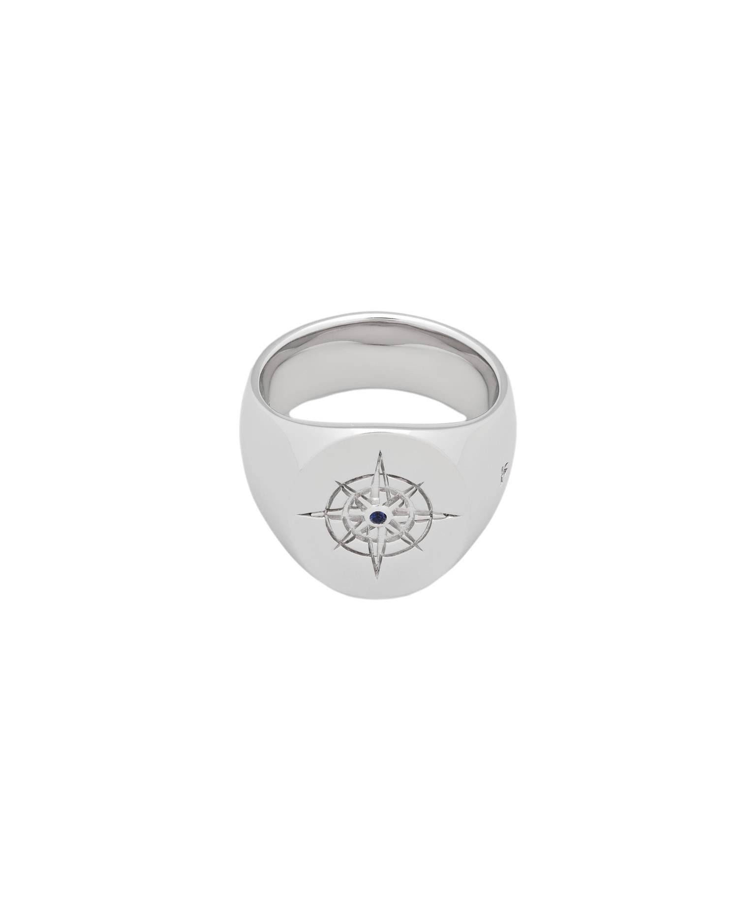 Tom Wood Compass Ring Blue Sapphire Modo Exclusive Ring Sølv