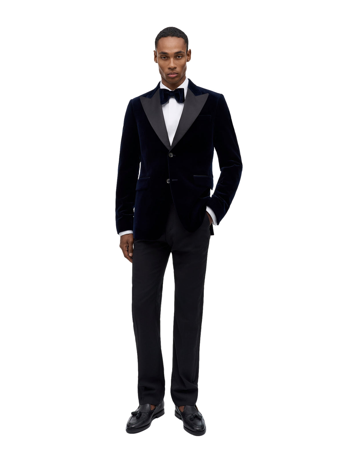 Tiger of Sweden Jeffers Velvet Tuxedo Jacket Blazer Navy