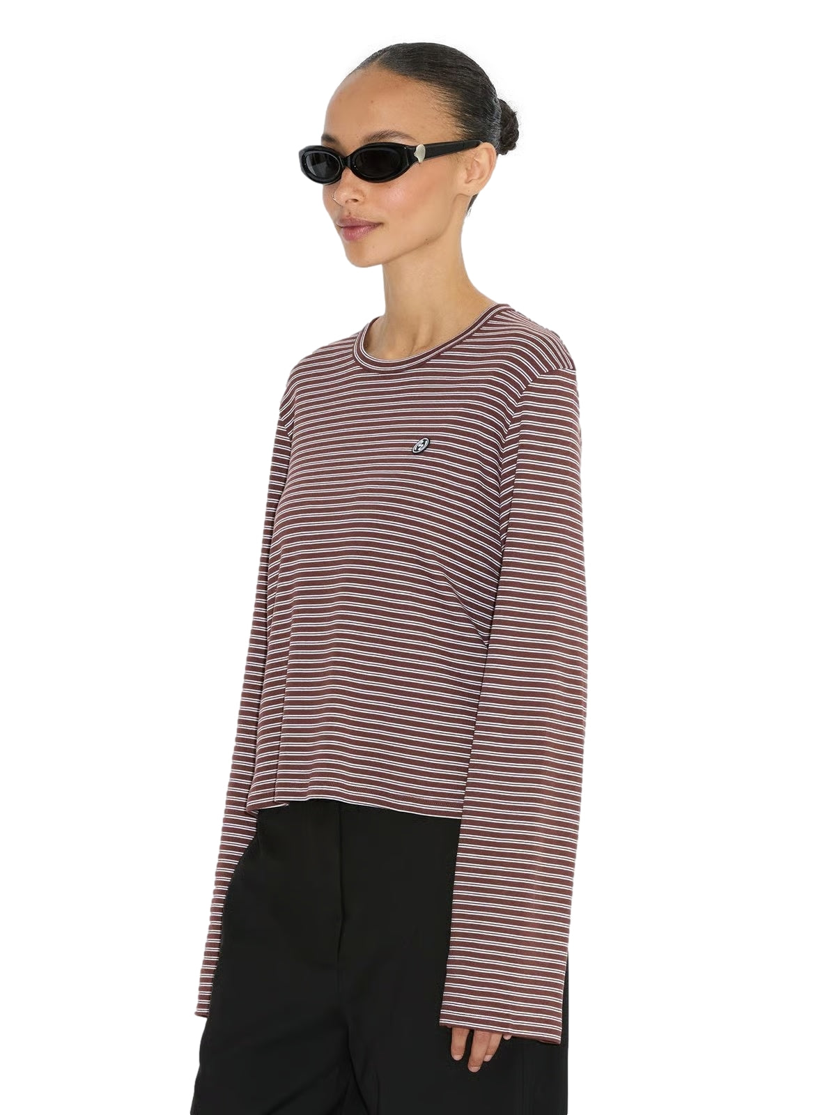 Holzweiler Street Stripe LS Topp Burgunder Striper - modostore.no