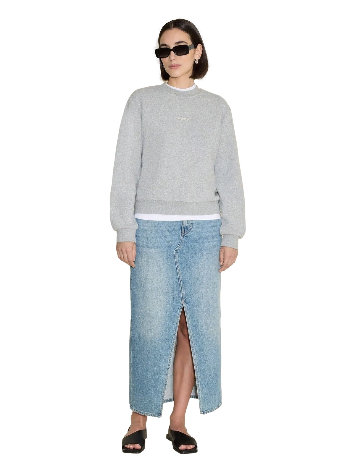 Holzweiler W Regular Crew Genser Lys Grå Melert - modostore.no