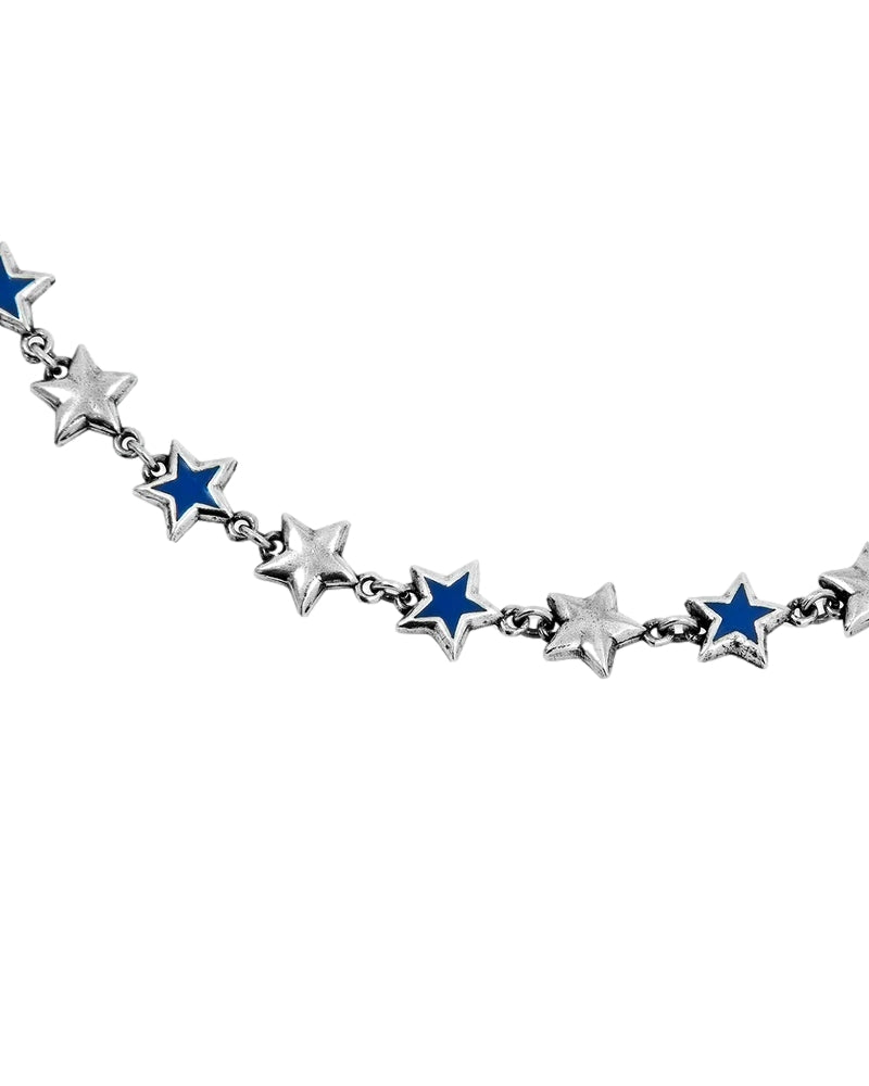 TwoJeys Blue Enameled Stars Necklace Smykke Sølv / Blå - modostore.no