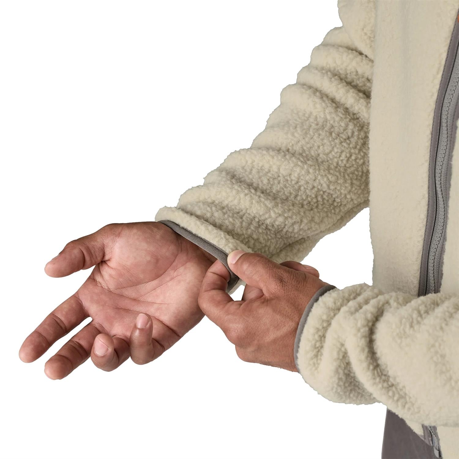 Patagonia M Retro Pile JKT Pelican Jakke Lys Beige - modostore.no