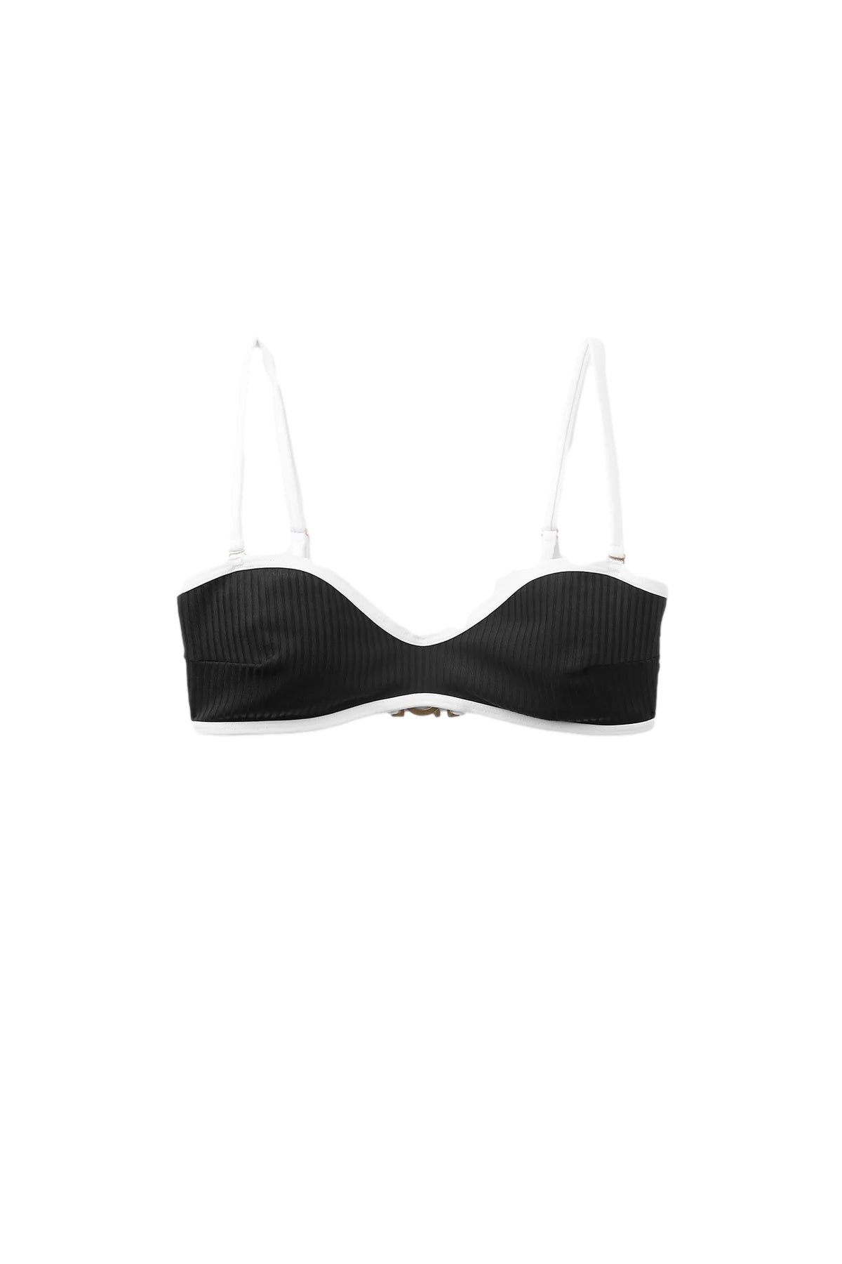 Seaquelle Ribbed Bikini Top Badetøy Sort Og Hvit - modostore.no