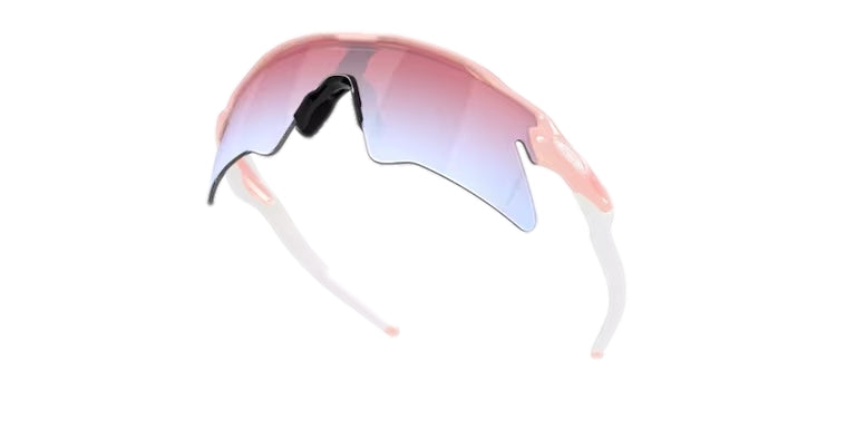 Oakley Radar EV Heater solbriller i rosa med sporty innfatning og buet linse