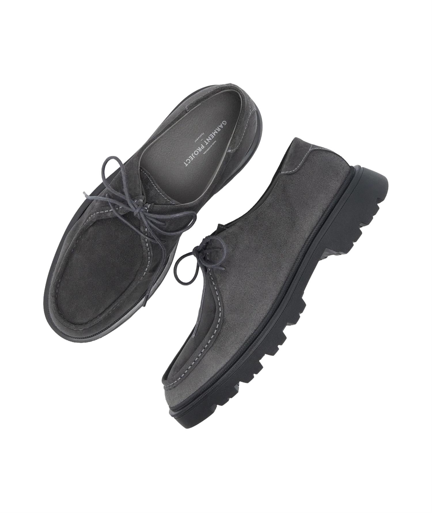 Garment Project Minnesota Low Charcoal Suede Sko Grå
