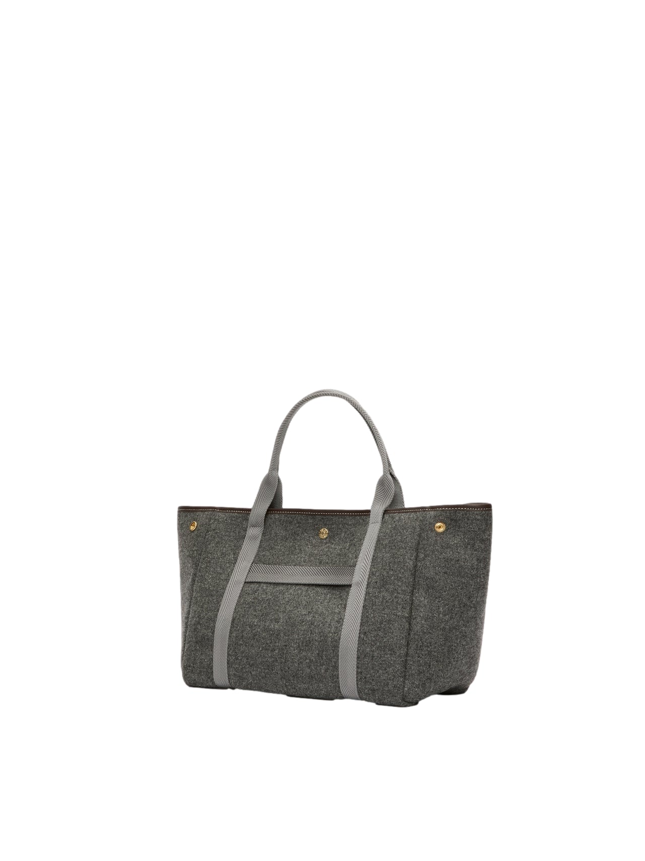 Mørkegrå veske fra Rue de Verneuil Traversée M Whip 02 i flanellstoff, med moderne design og praktiske detaljer.
