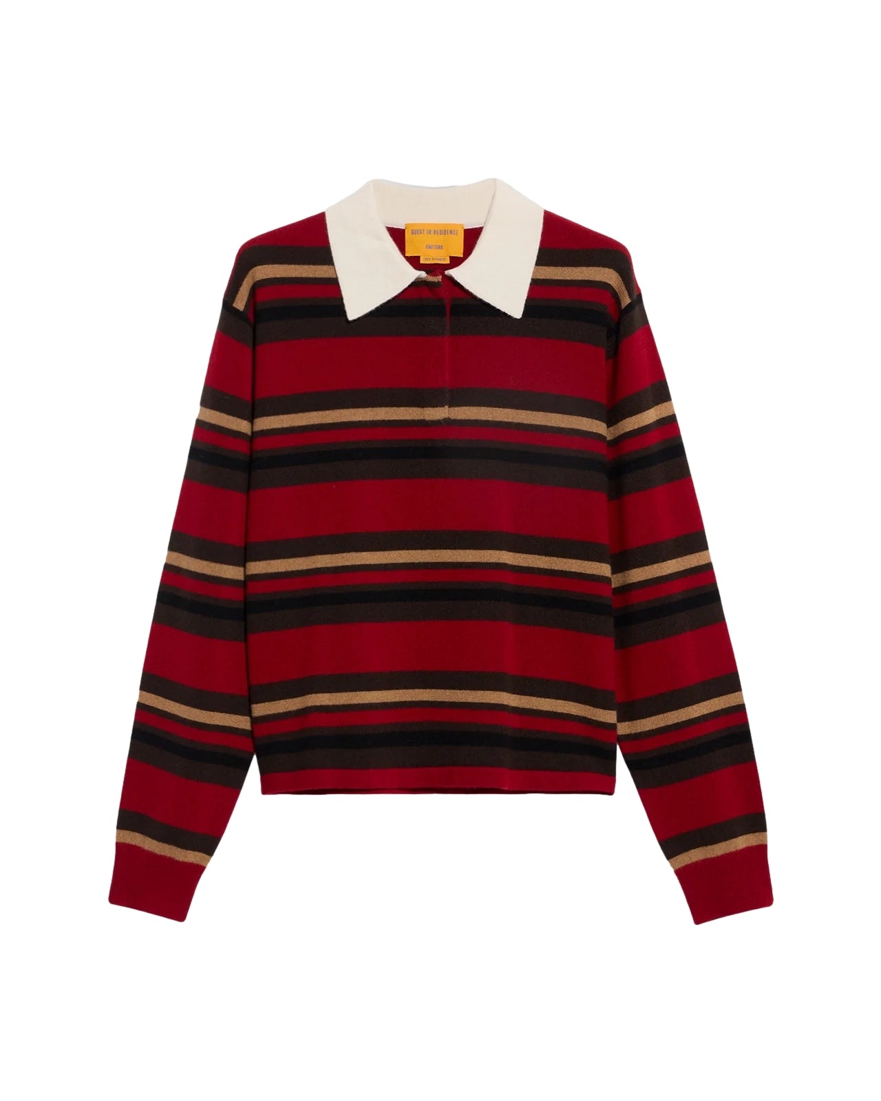 Guest In Residence Cropped Stripe Rugby Genser Rødt Mønster - modostore.no