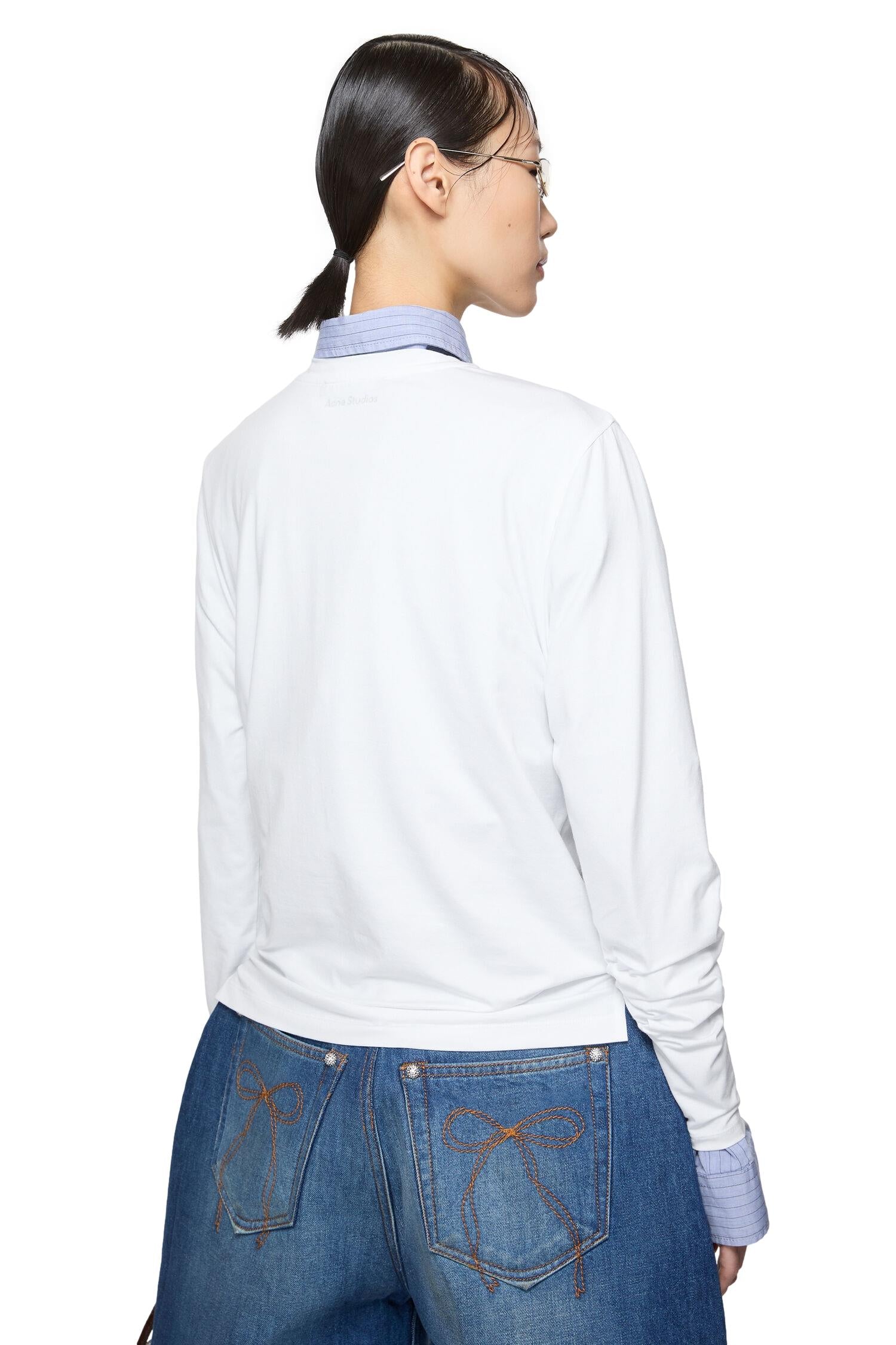 Acne Regular Fit Face Long Sleeve Genser Hvit - modostore.no