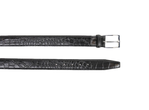 Manzini Montecristo Croc Belt 3,5cm Belte Sort
