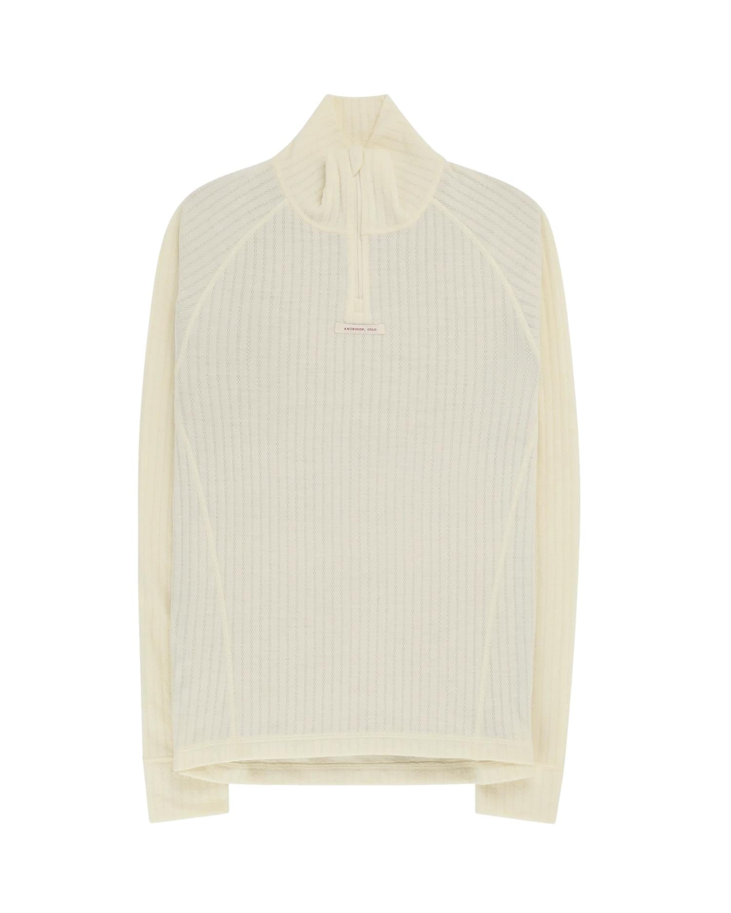 Amundsen Hero's Hide Half Zip Mens Ullundertøy Off-White