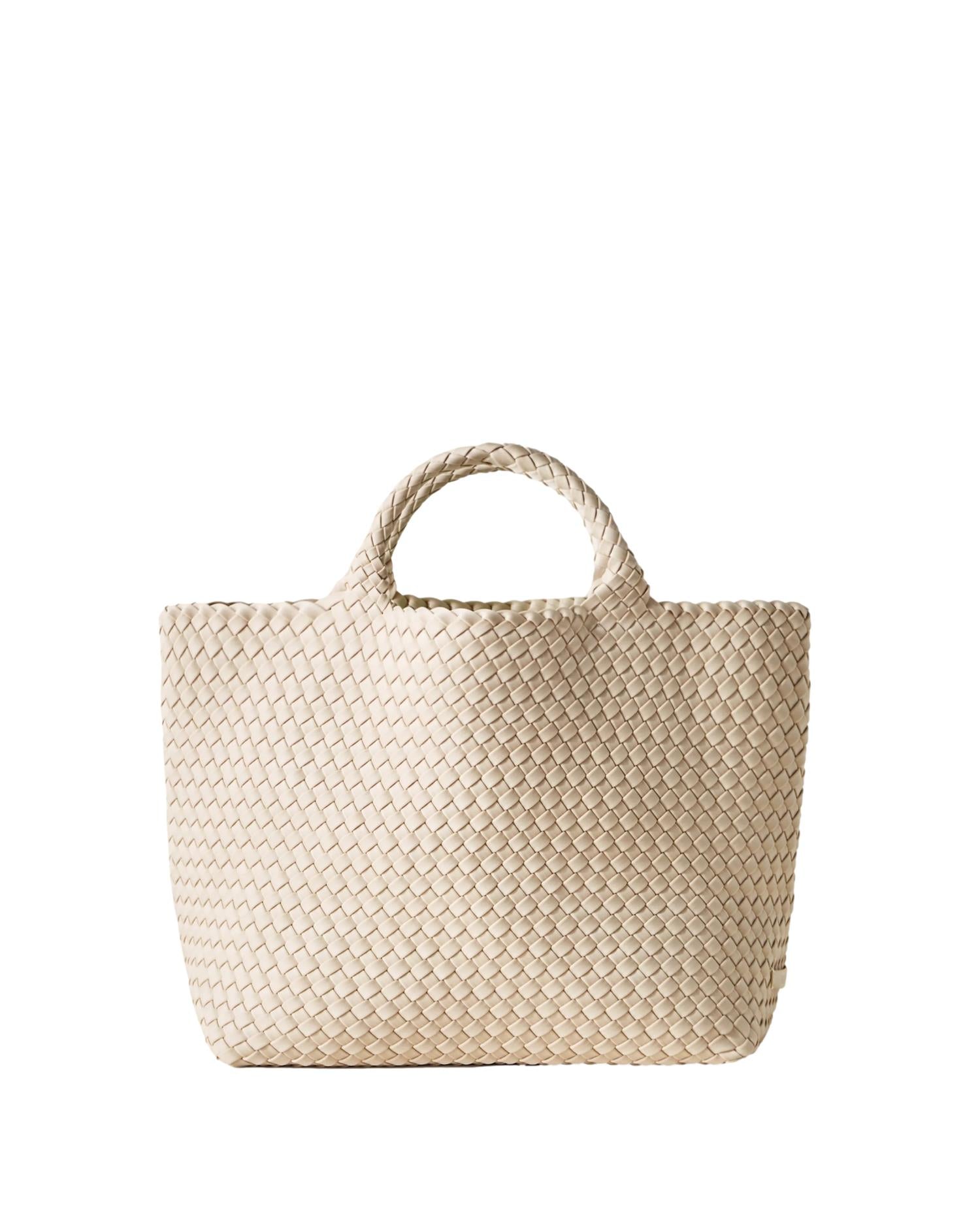 Naghedi St. Barths medium tote veske i ecru med beige farge, moderne og romslig design i naturlig materiale