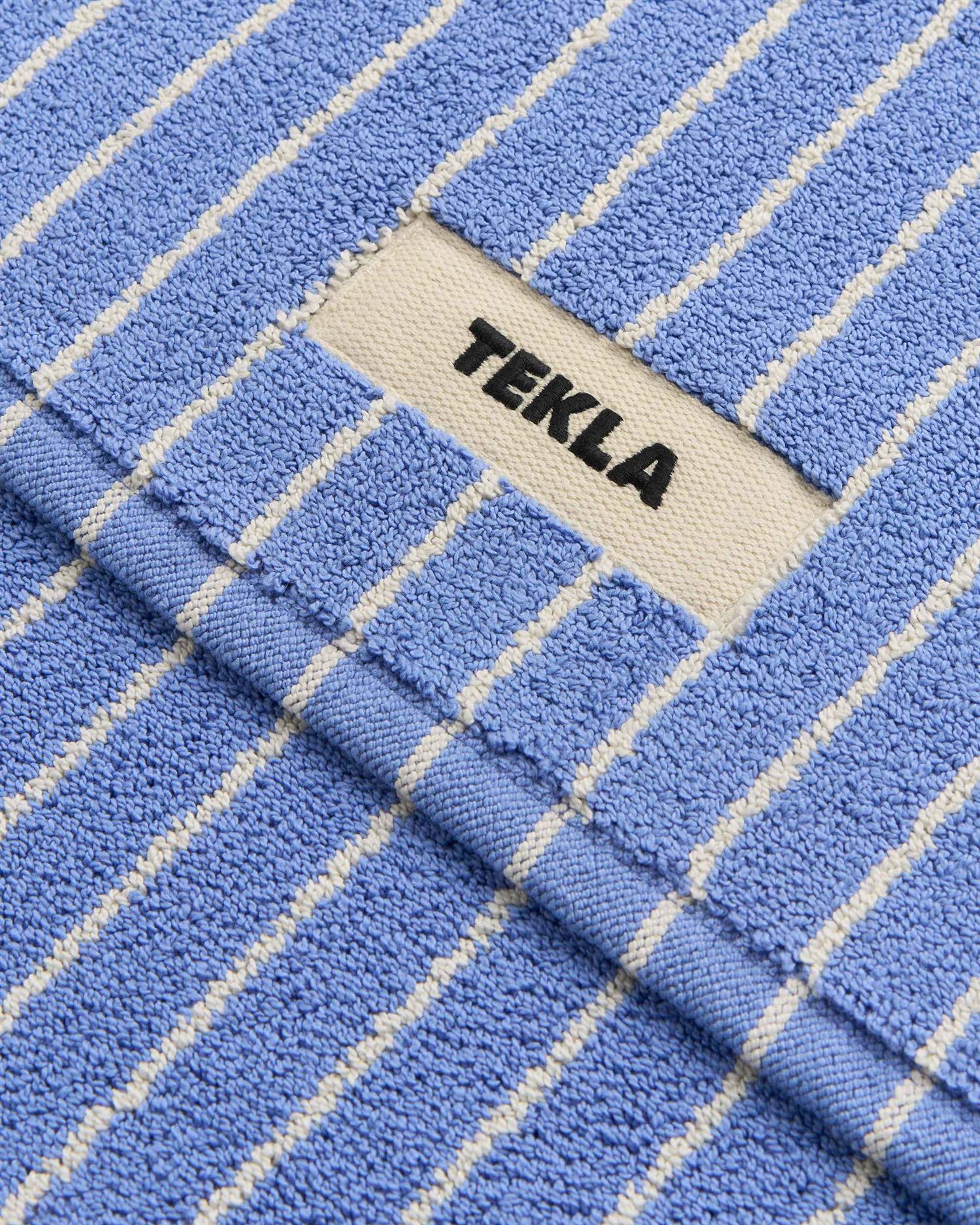 Tekla Terry Bath Mat Clear Blue Stripes Badematte Blå