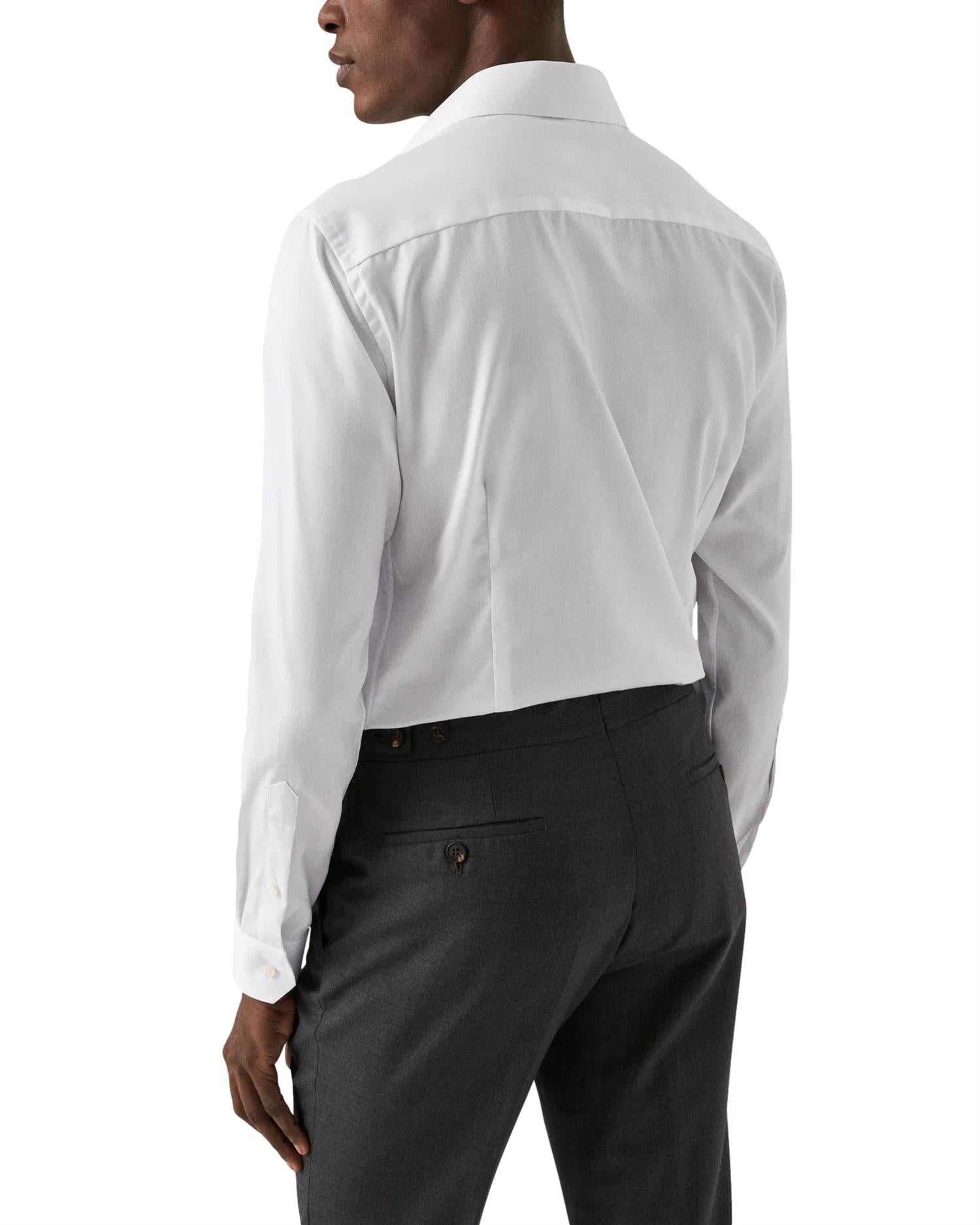 Eton 3000 Slim White Signature Twill Shirt Skjorte Hvit - modostore.no