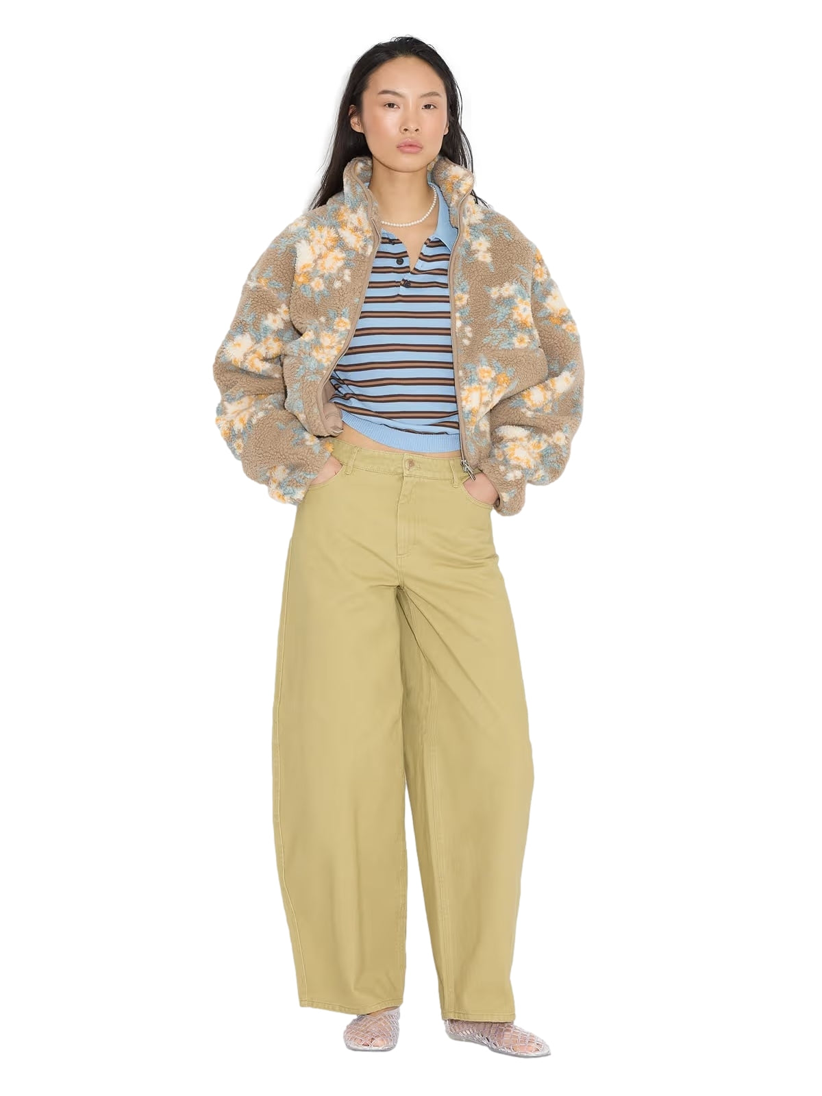 Holzweiler Florence Stripe Polo Genser Blå Mønster - modostore.no