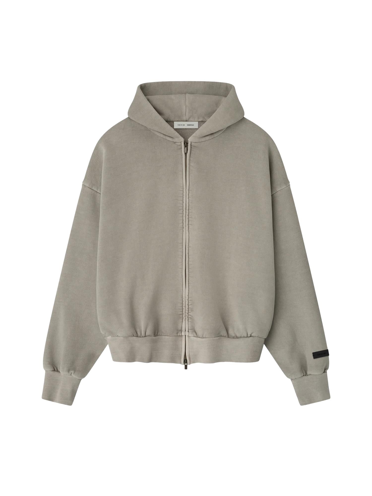 Fear of God Essentials Classic Full Zip Hoodie Hettegenser Grå - modostore.no