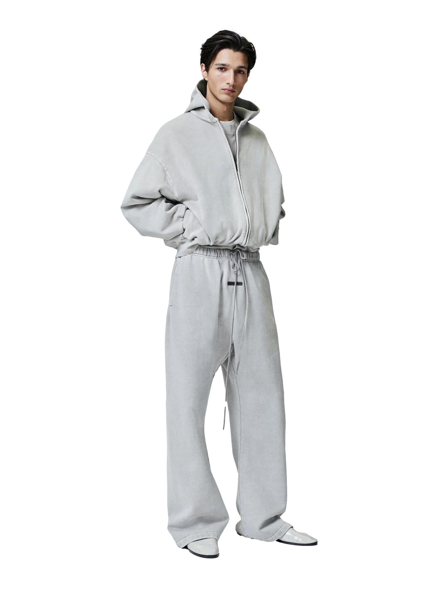 Fear of God Essentials Classic Full Zip Hoodie Hettegenser Grå - modostore.no