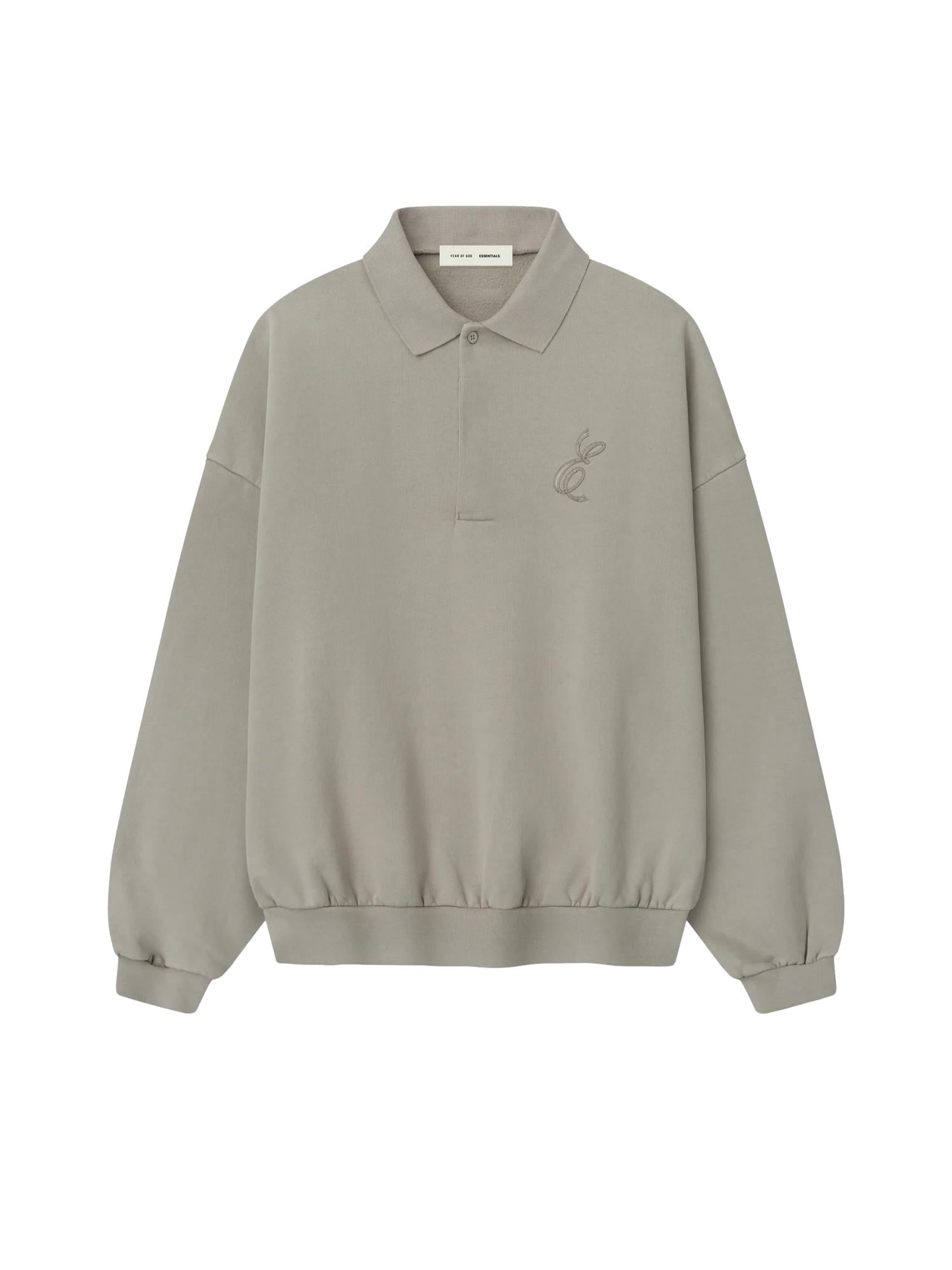 Fear of God Essentials Classic Polo Sweatshirt Genser Grå - modostore.no