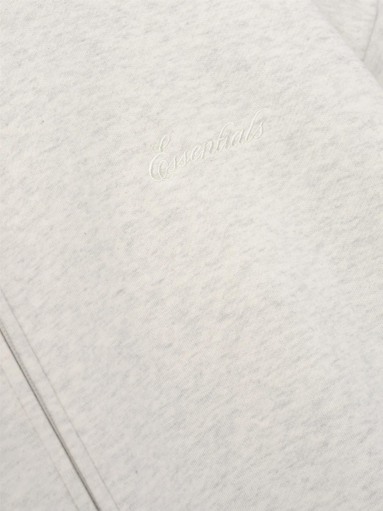 Fear of God Essentials Signature Classic Full Zip Hoodie Hettegenser Lys Grå Melert - modostore.no