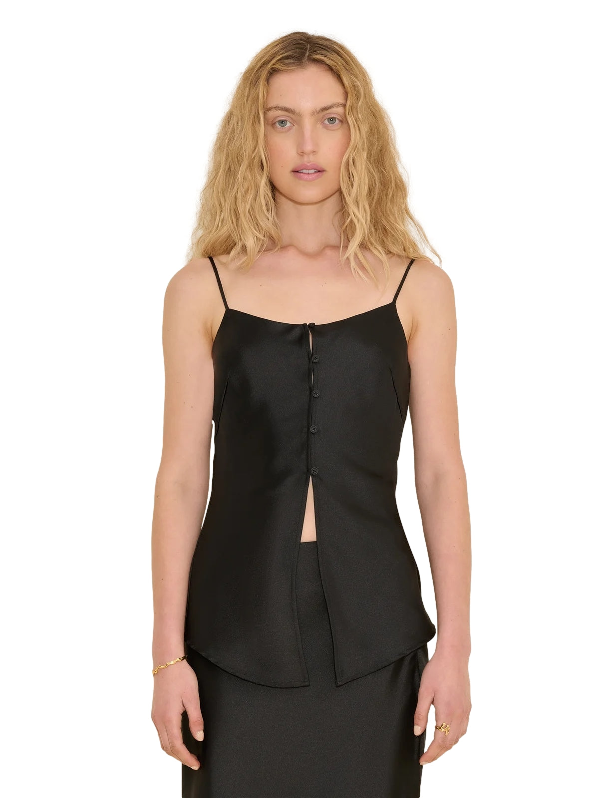 Holzweiler Emilia Button Top Topp Sort