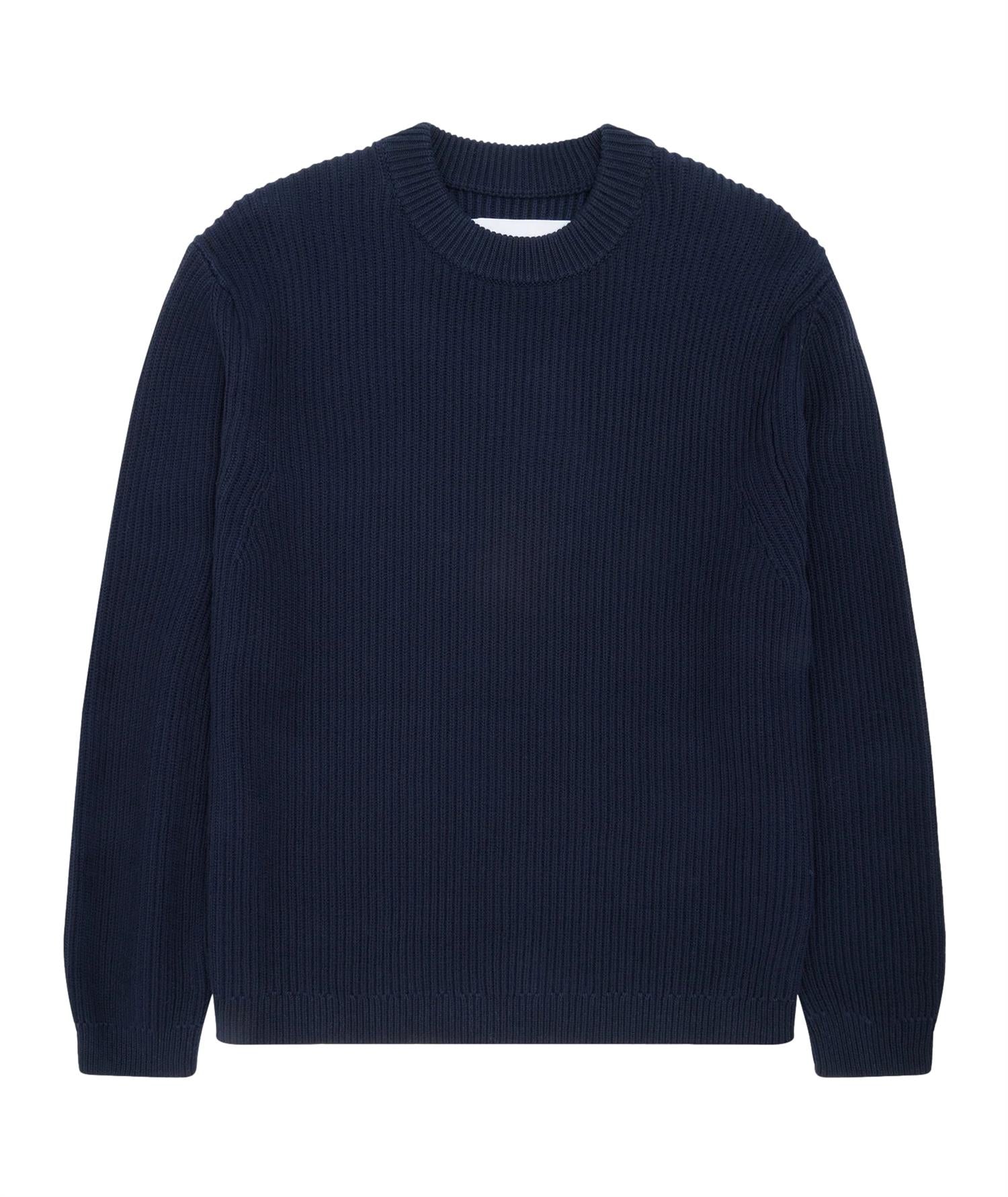 Garment Project Boxy Cotton Knit Genser Mørkeblå - modostore.no