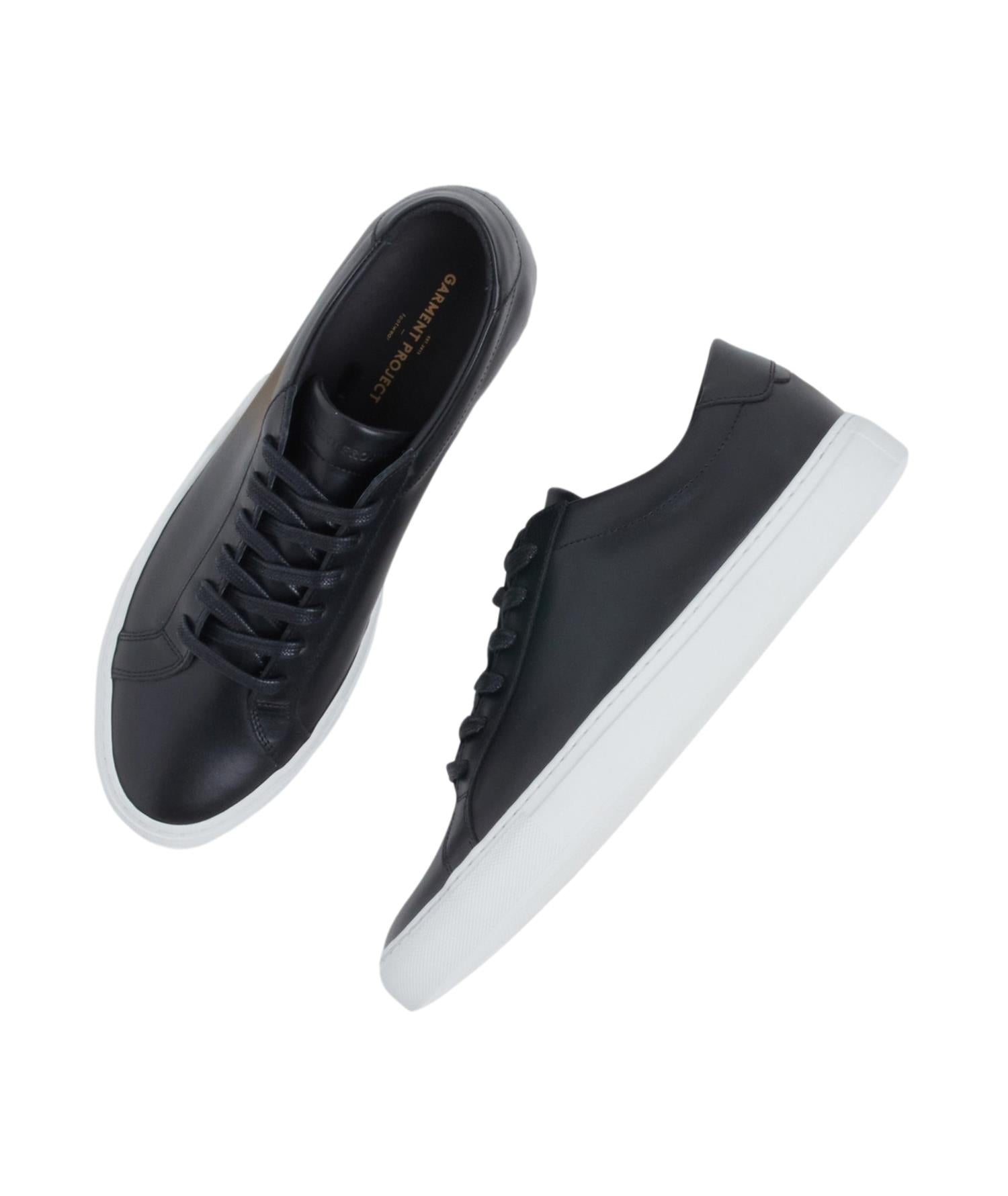 Garment Project Premium Low Black Leather Sko Sort - modostore.no