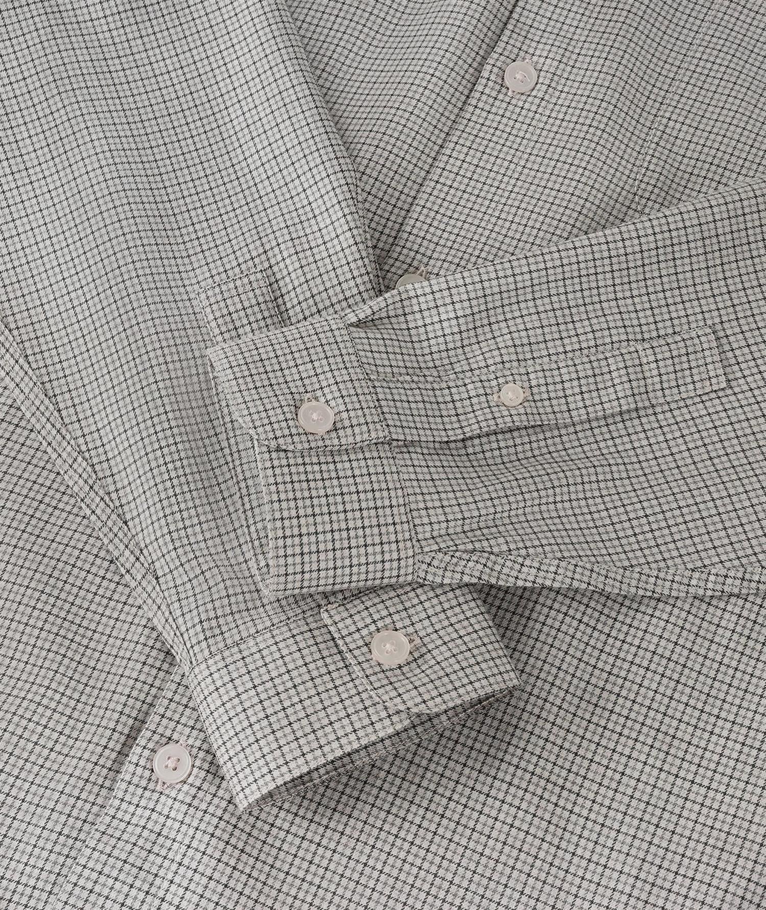 Garment Project Relaxed LS Button Down Bone/Grey Check Skjorte Beige Grå - modostore.no