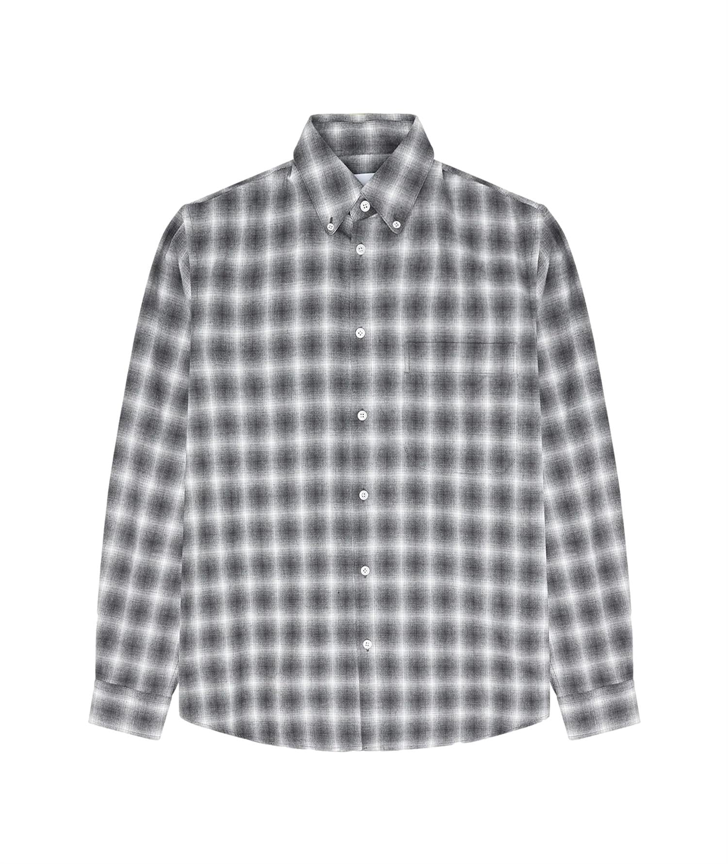 Garment Project Relaxed LS Button Down Shirt Skjorte Grå Mønster - modostore.no
