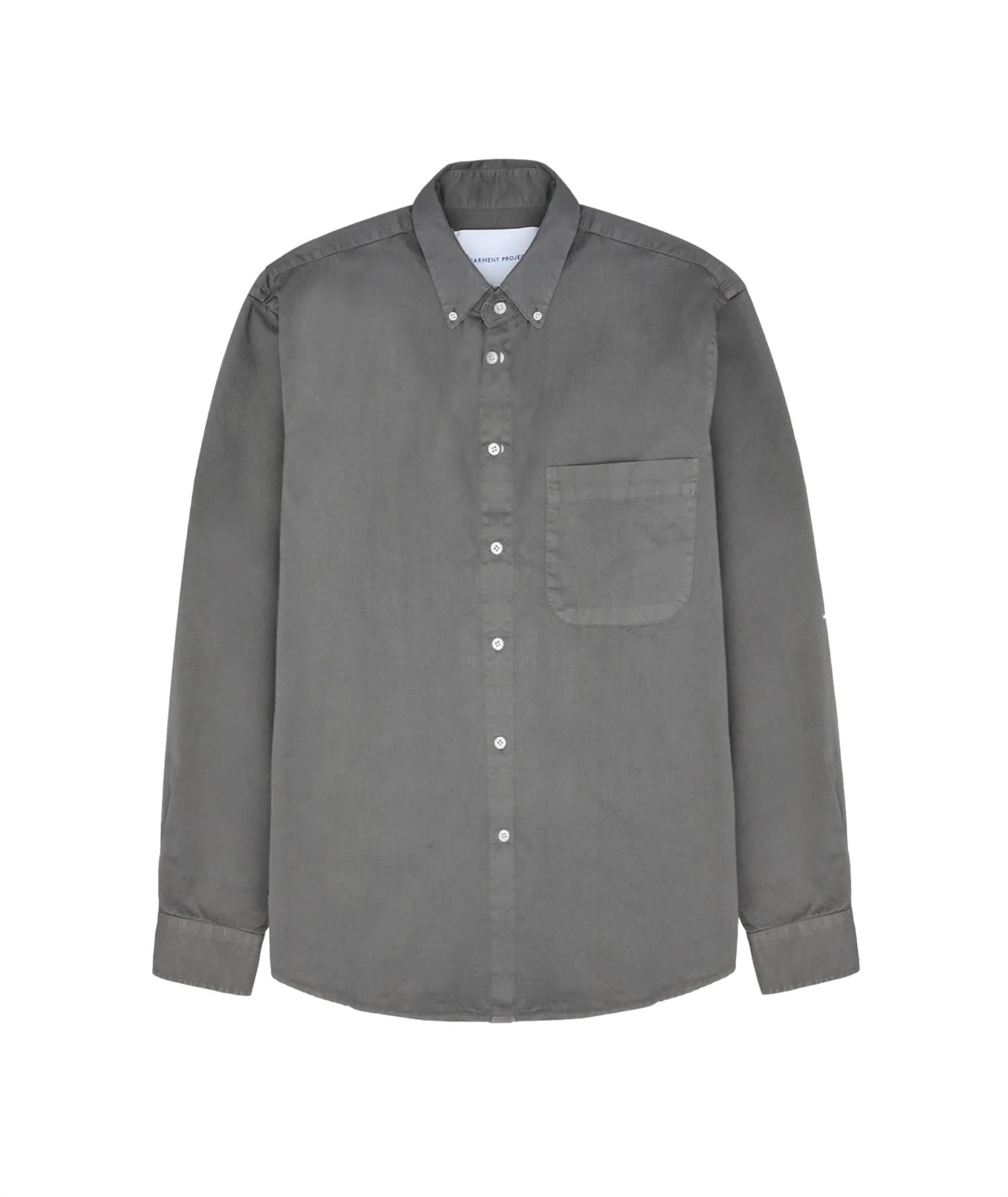 Garment Project Relaxed LS Button Down Shirt Skjorte Lysegrå - modostore.no