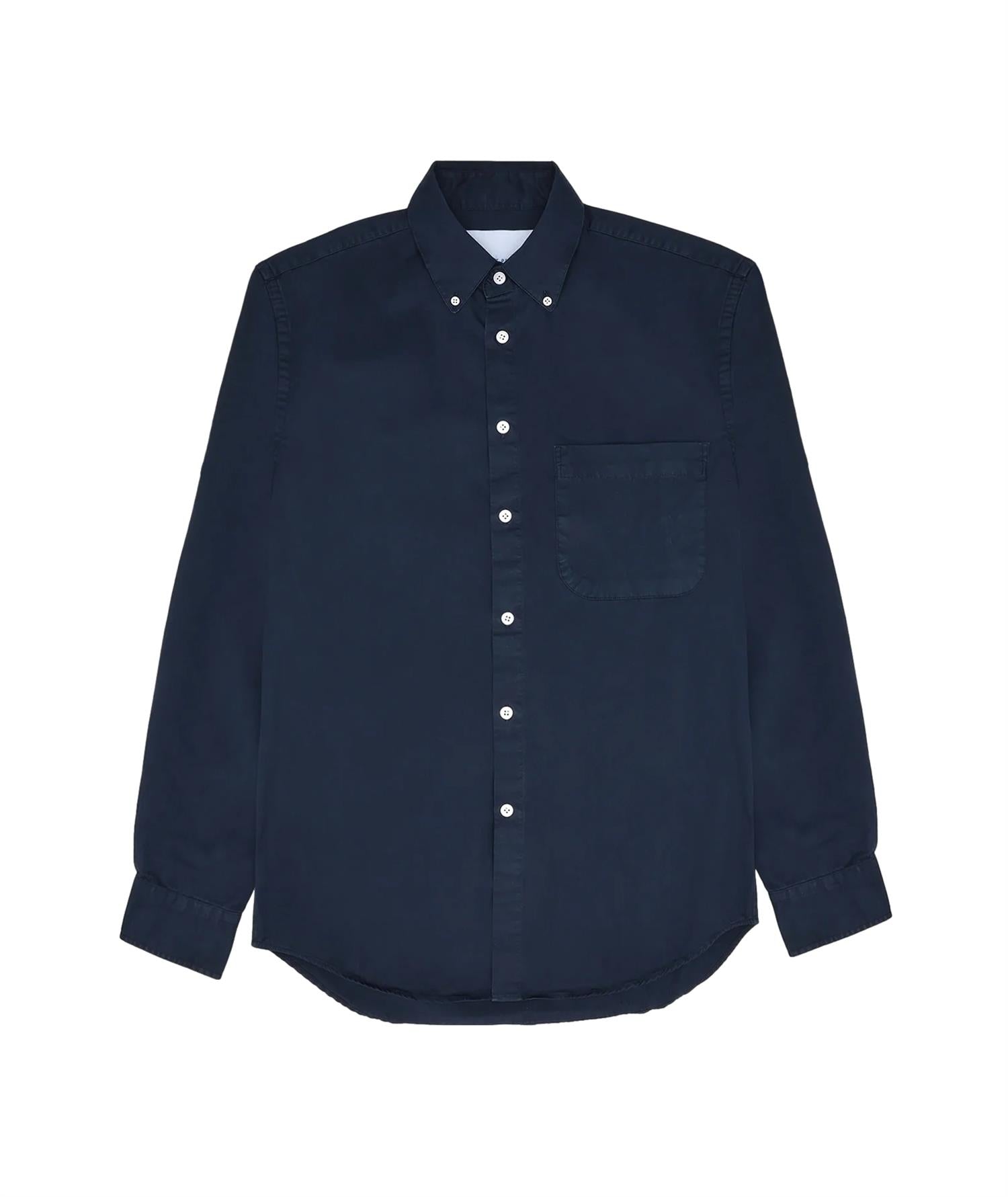 Garment Project Relaxed LS Button Down Shirt Skjorte Navy - modostore.no